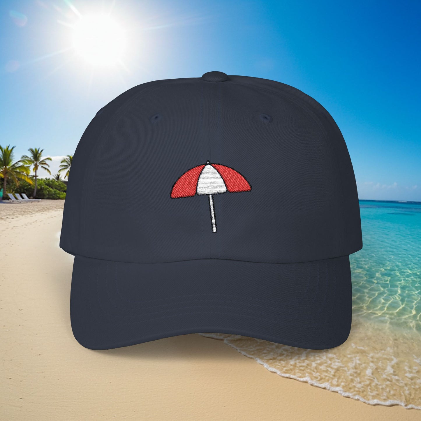 Embroidered Classic Dad Cap - Beach Umbrella