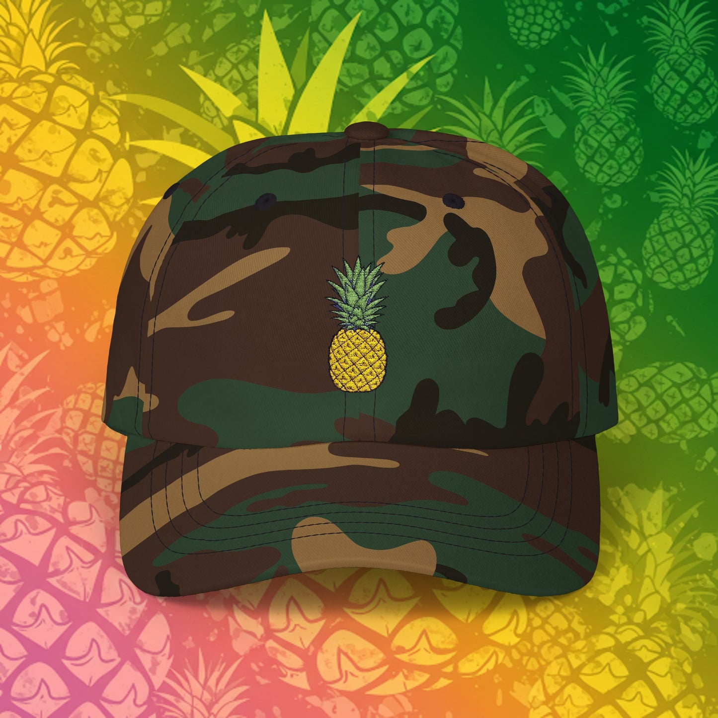 Embroidered Classic Dad Cap - Pineapple