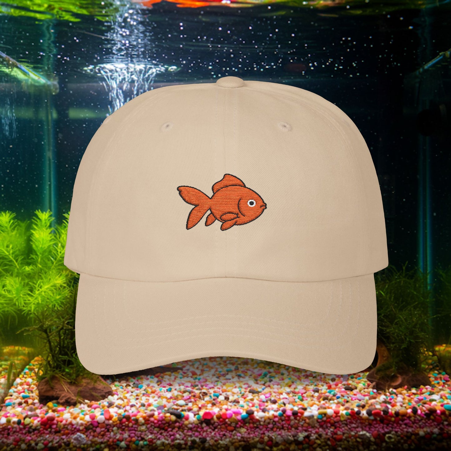 Embroidered Classic Dad Cap - Goldfish