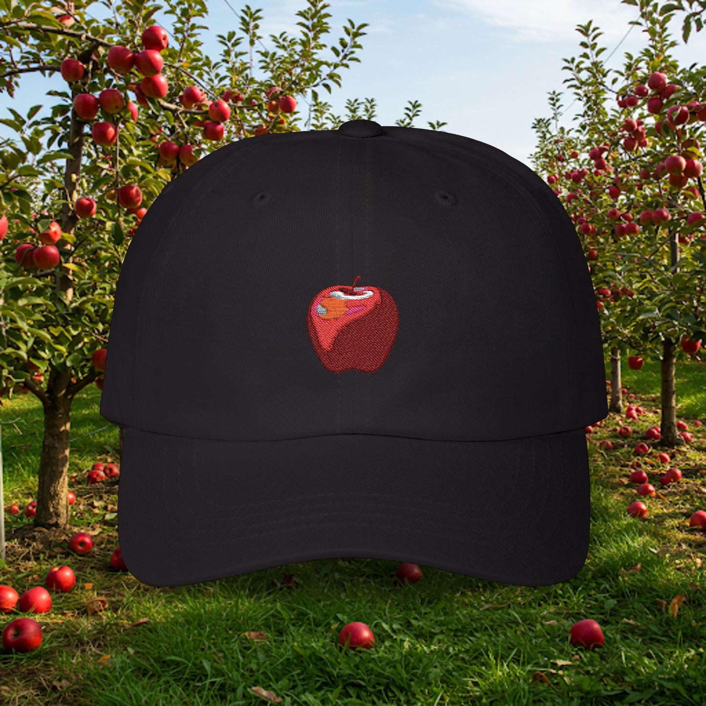 Embroidered Classic Dad Cap - Apple