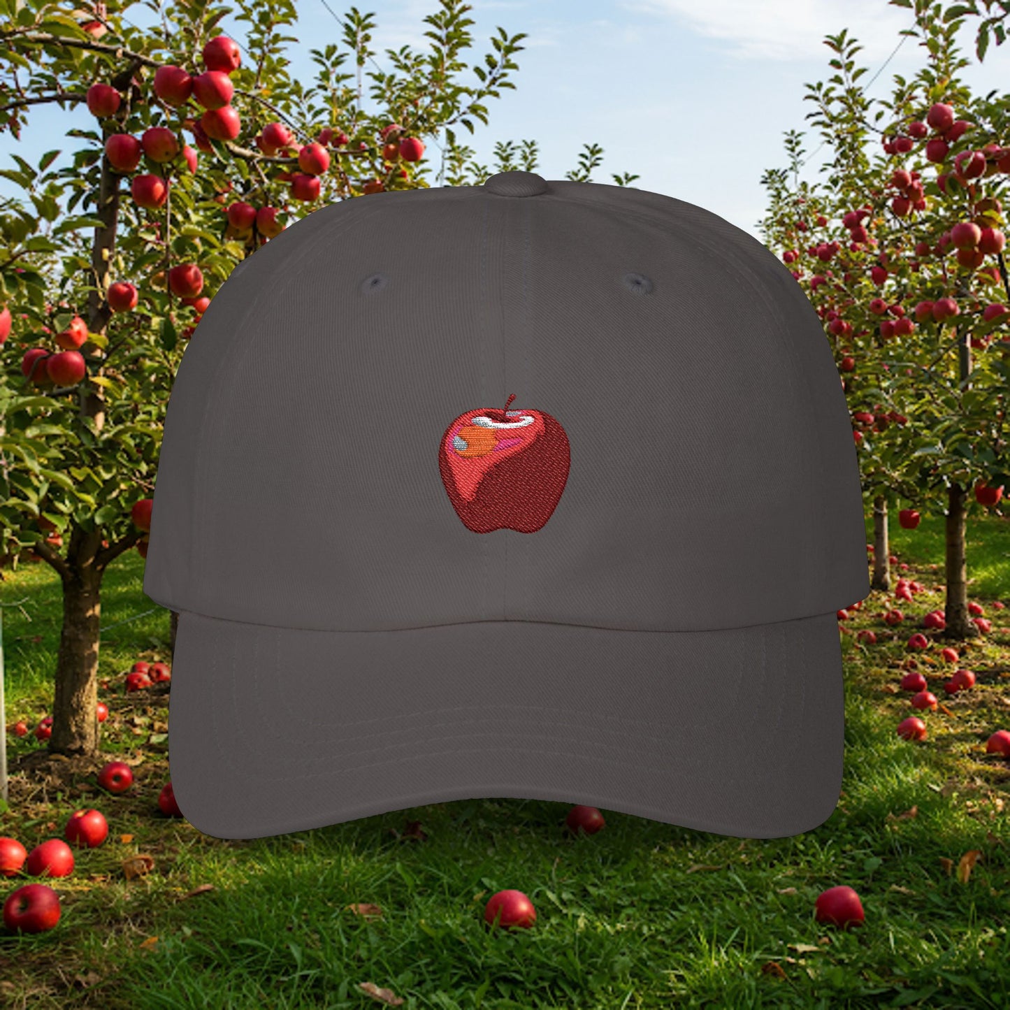 Embroidered Classic Dad Cap - Apple