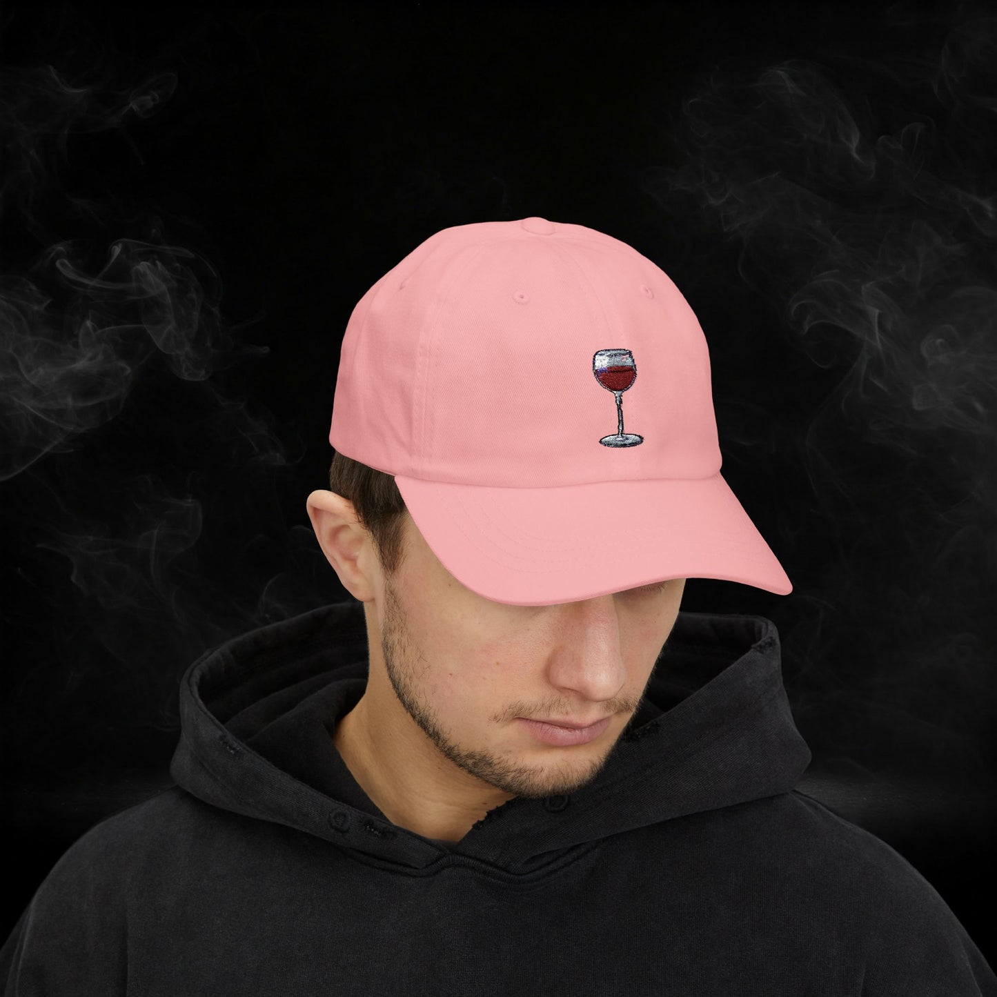 Embroidered Classic Dad Cap - Wine Glass