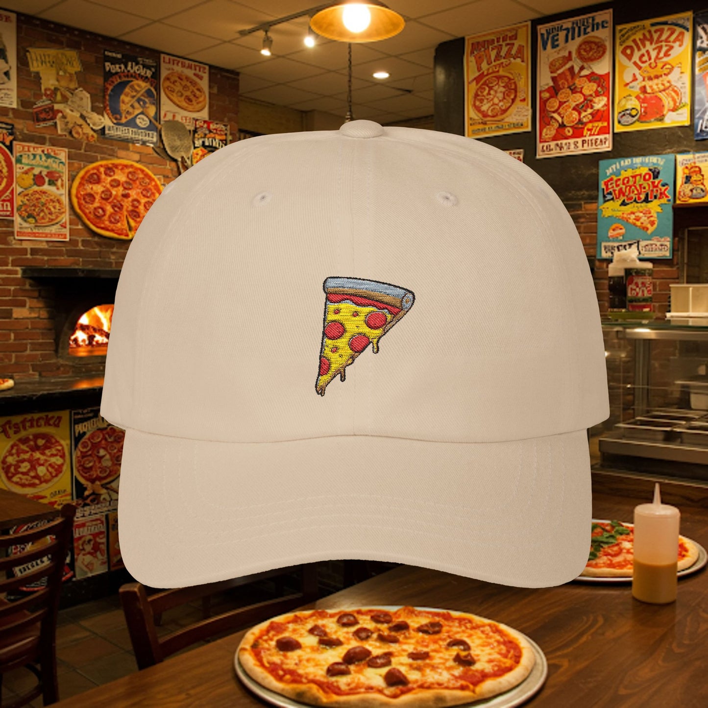 Embroidered Classic Dad Cap - Pizza