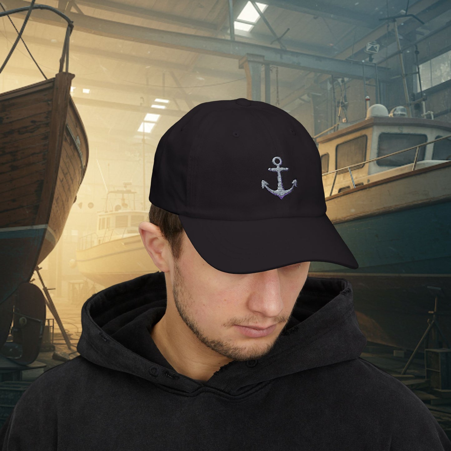 Embroidered Classic Dad Cap - Anchor