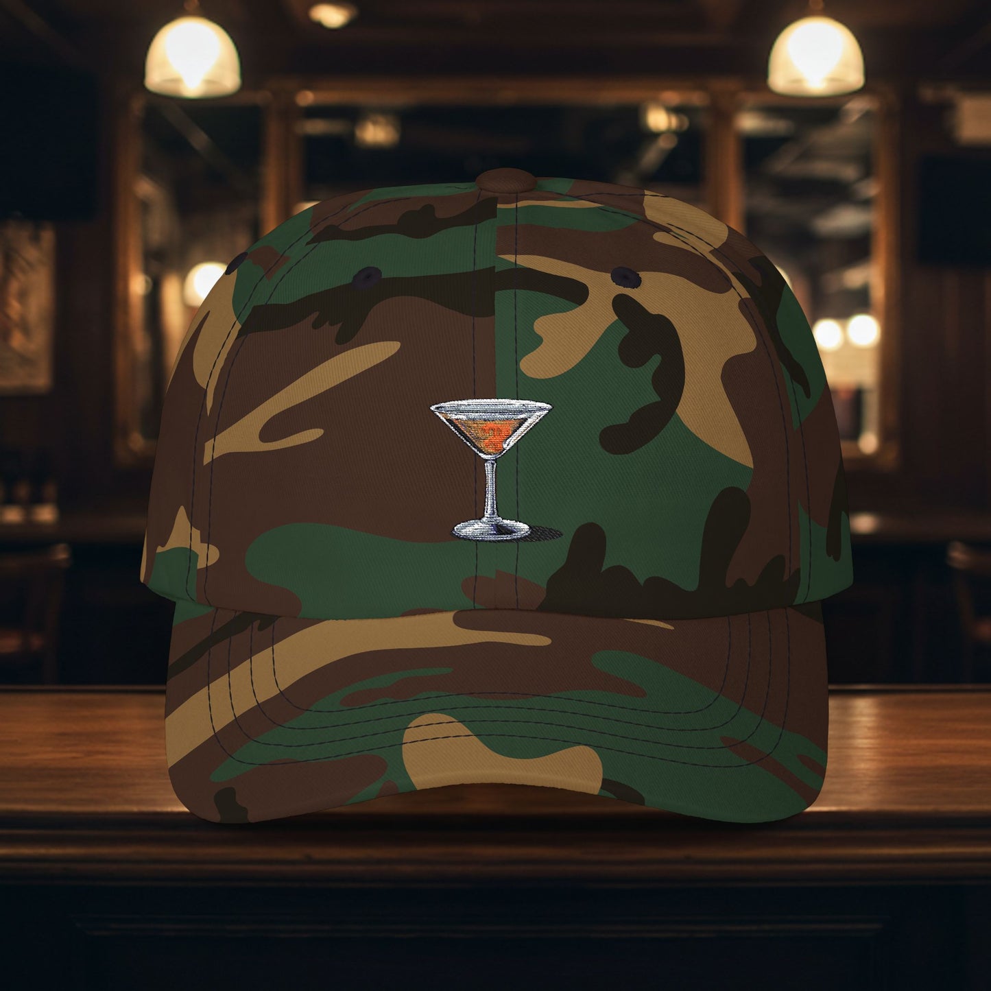 Embroidered Classic Dad Cap - Martini
