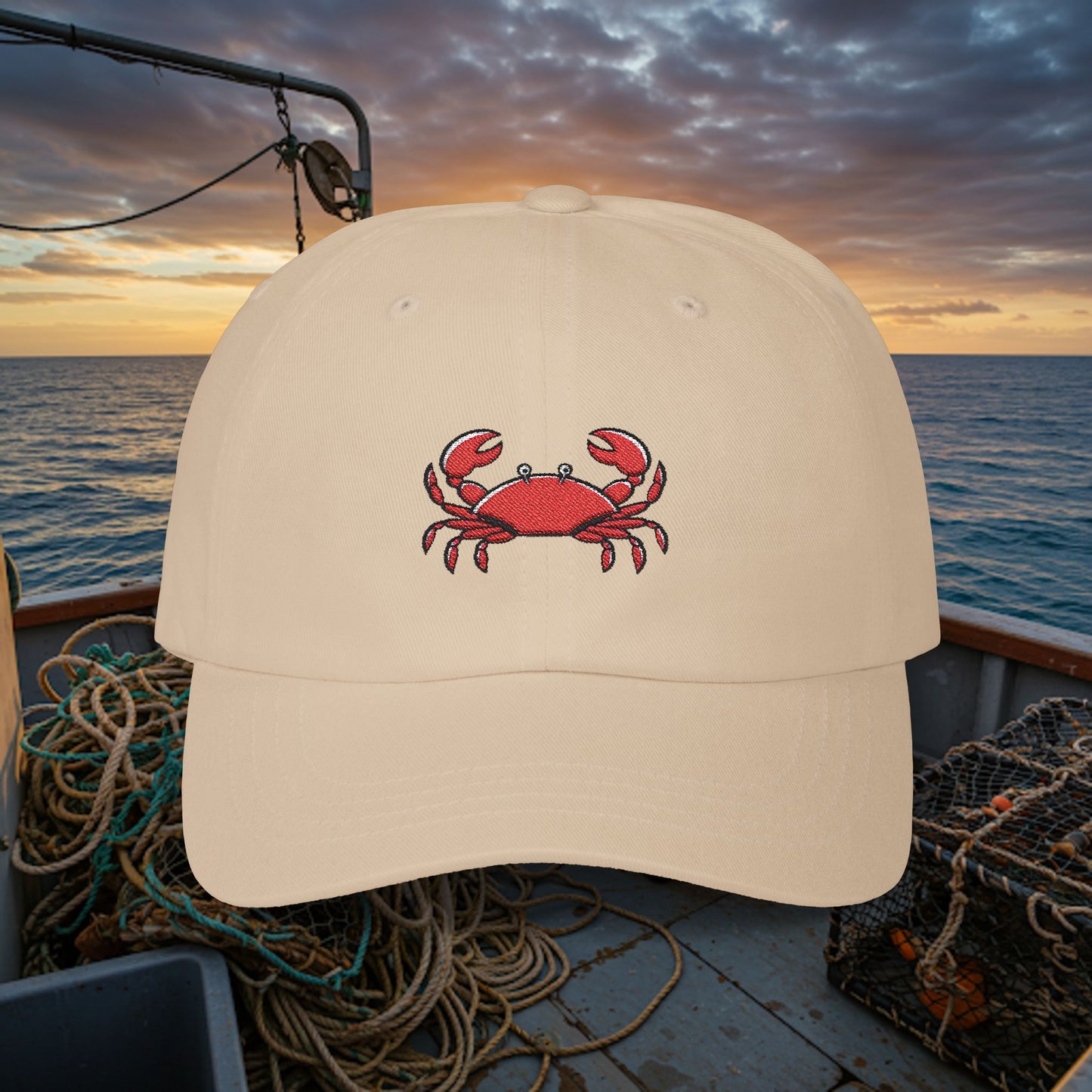 Embroidered Classic Dad Cap - Crab