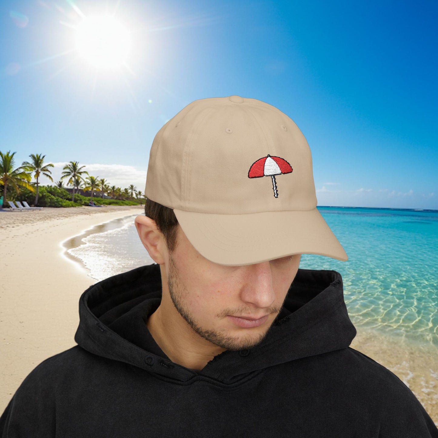 Embroidered Classic Dad Cap - Beach Umbrella