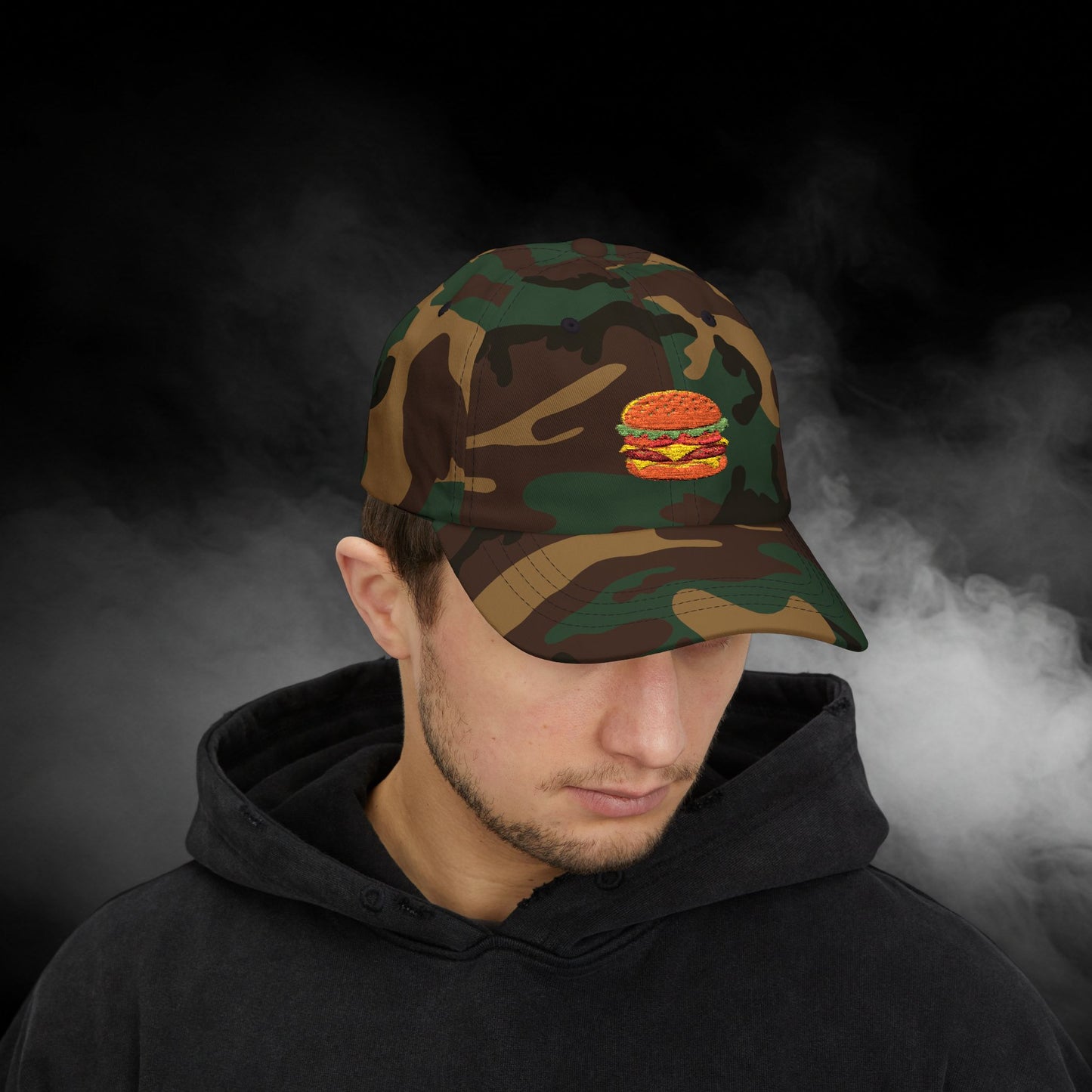 Embroidered Classic Dad Cap - Cheeseburger
