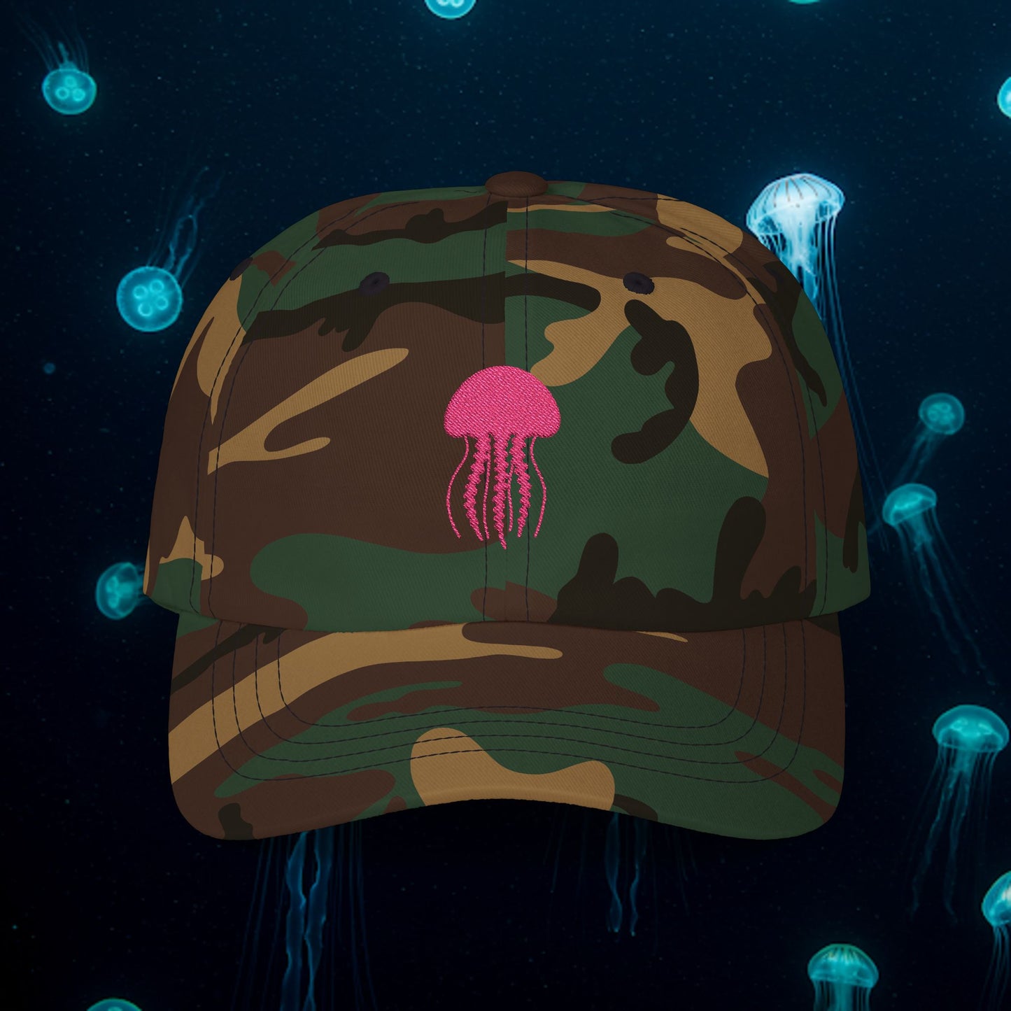 Embroidered Classic Dad Cap - Jellyfish