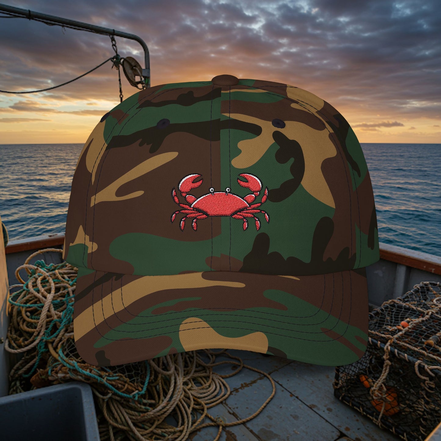 Embroidered Classic Dad Cap - Crab