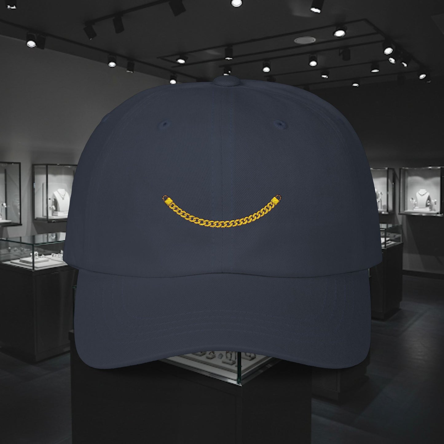 Embroidered Classic Dad Cap - Gold Chain