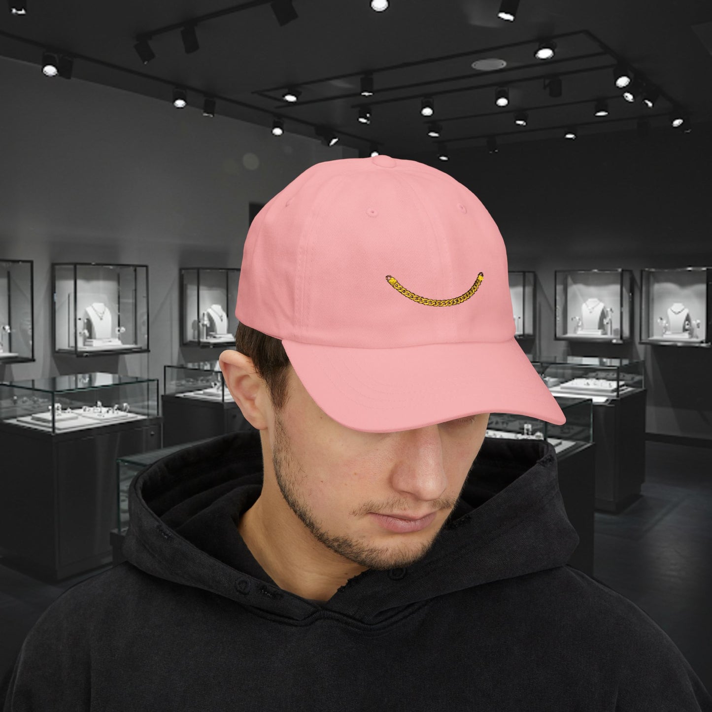 Embroidered Classic Dad Cap - Gold Chain