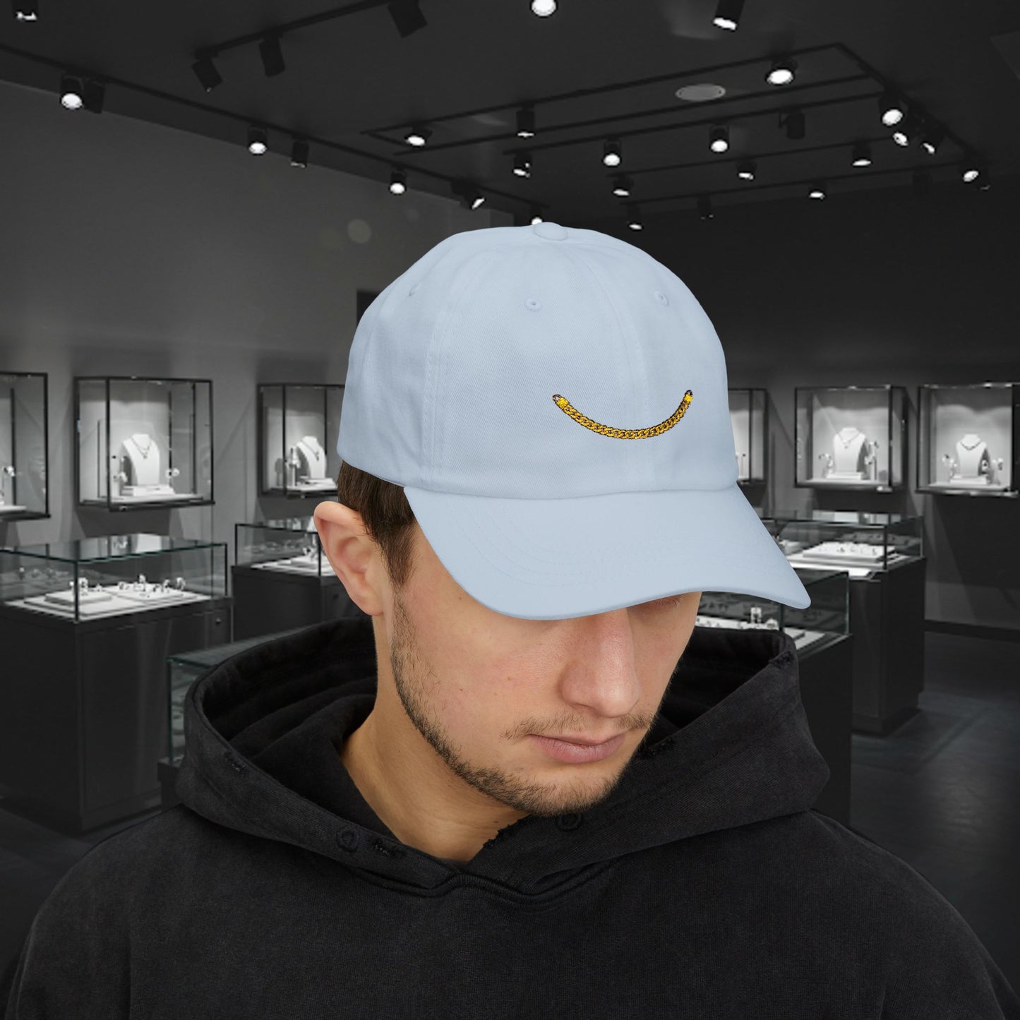 Embroidered Classic Dad Cap - Gold Chain