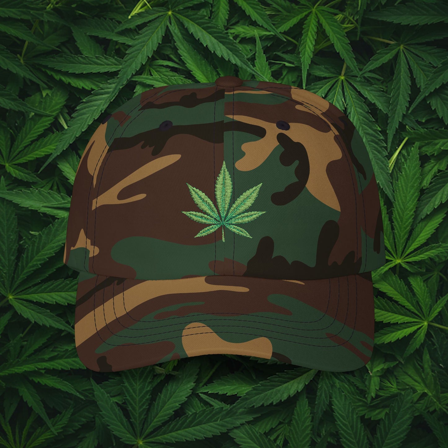 Embroidered Classic Dad Cap - 4/20 Leaf