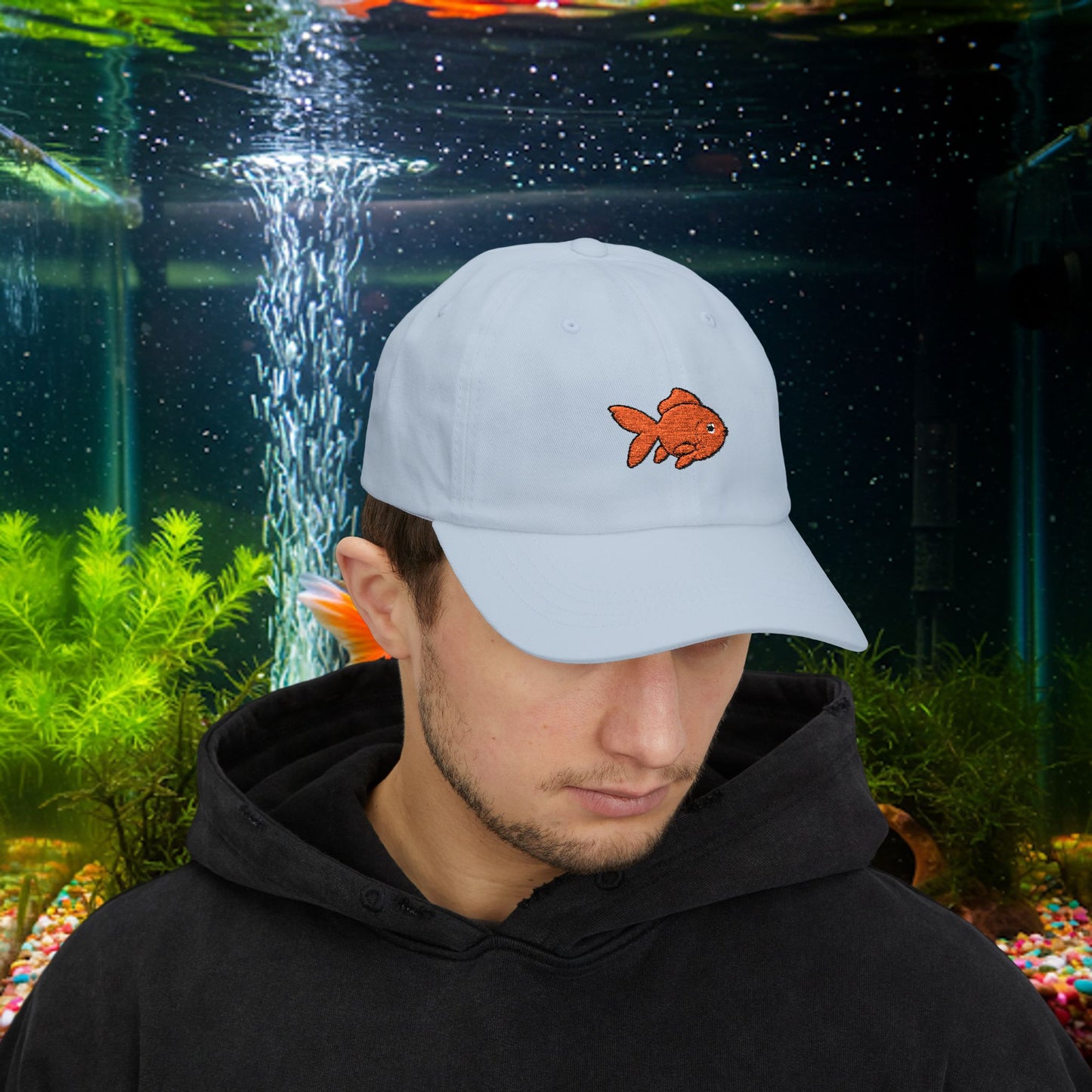 Embroidered Classic Dad Cap - Goldfish
