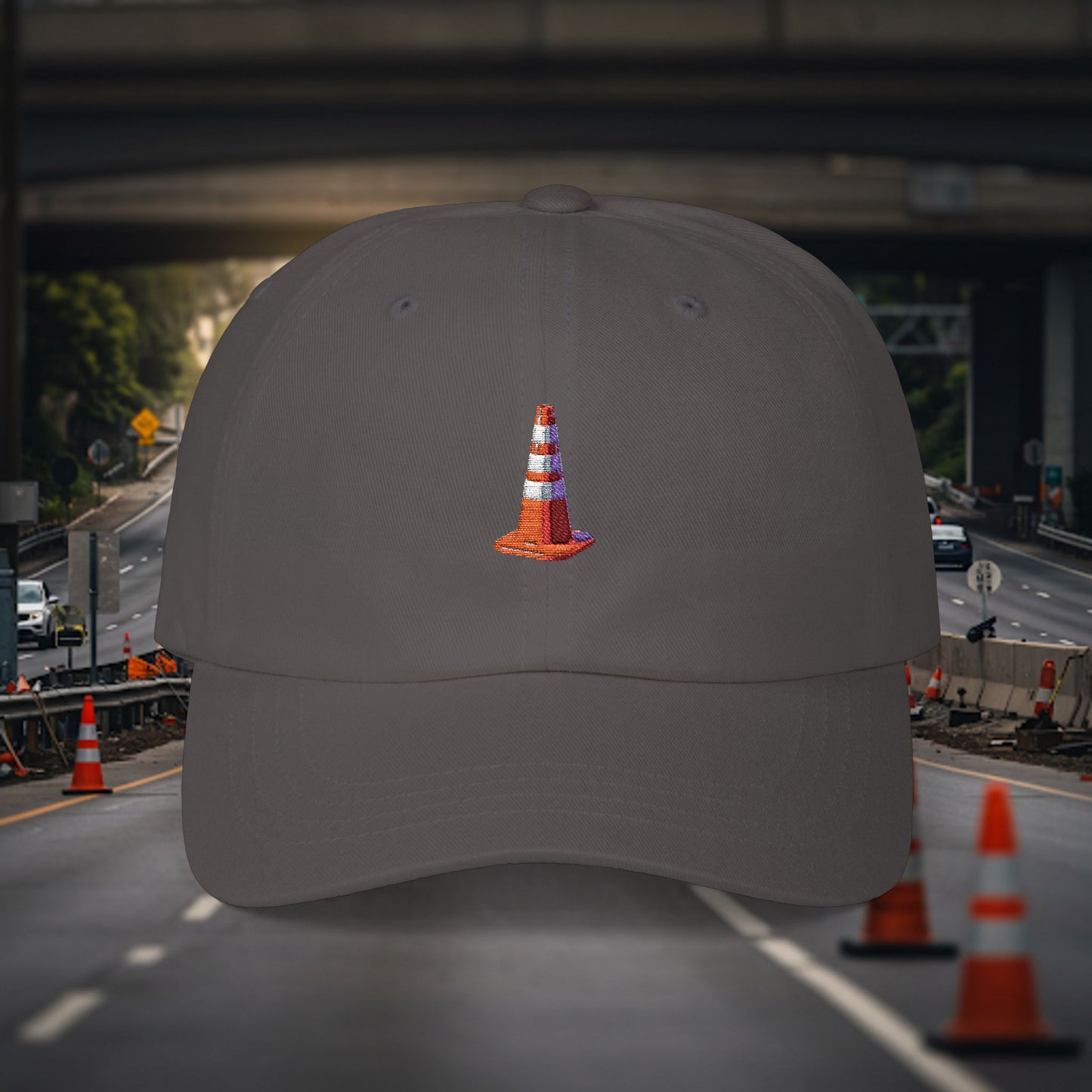 Embroidered Classic Dad Cap - Traffic Cone