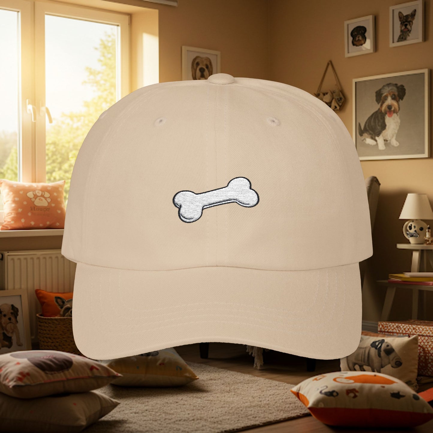 Embroidered Classic Dad Cap - Dog Bone