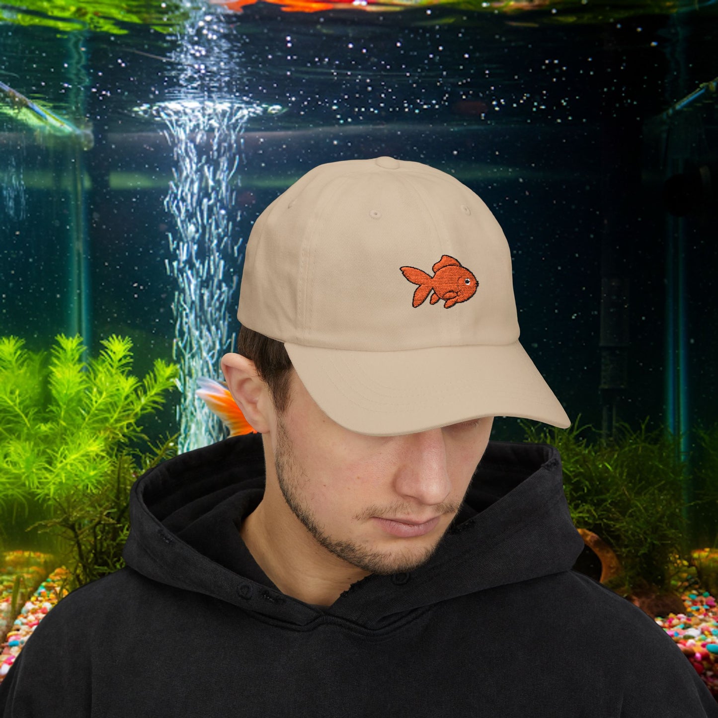 Embroidered Classic Dad Cap - Goldfish