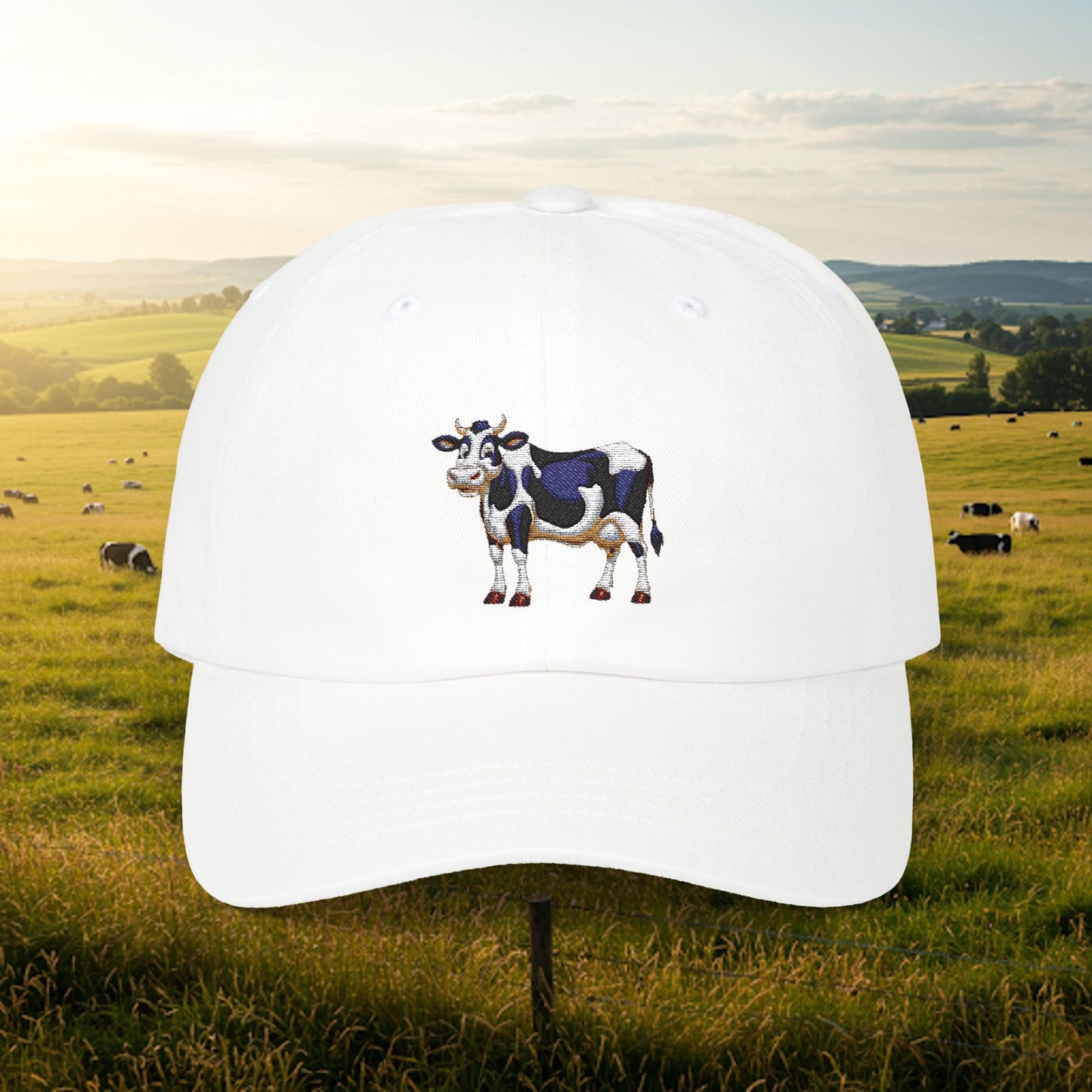 Embroidered Classic Dad Cap - Cow