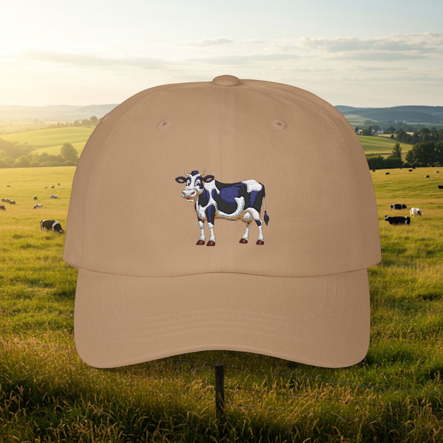 Embroidered Classic Dad Cap - Cow