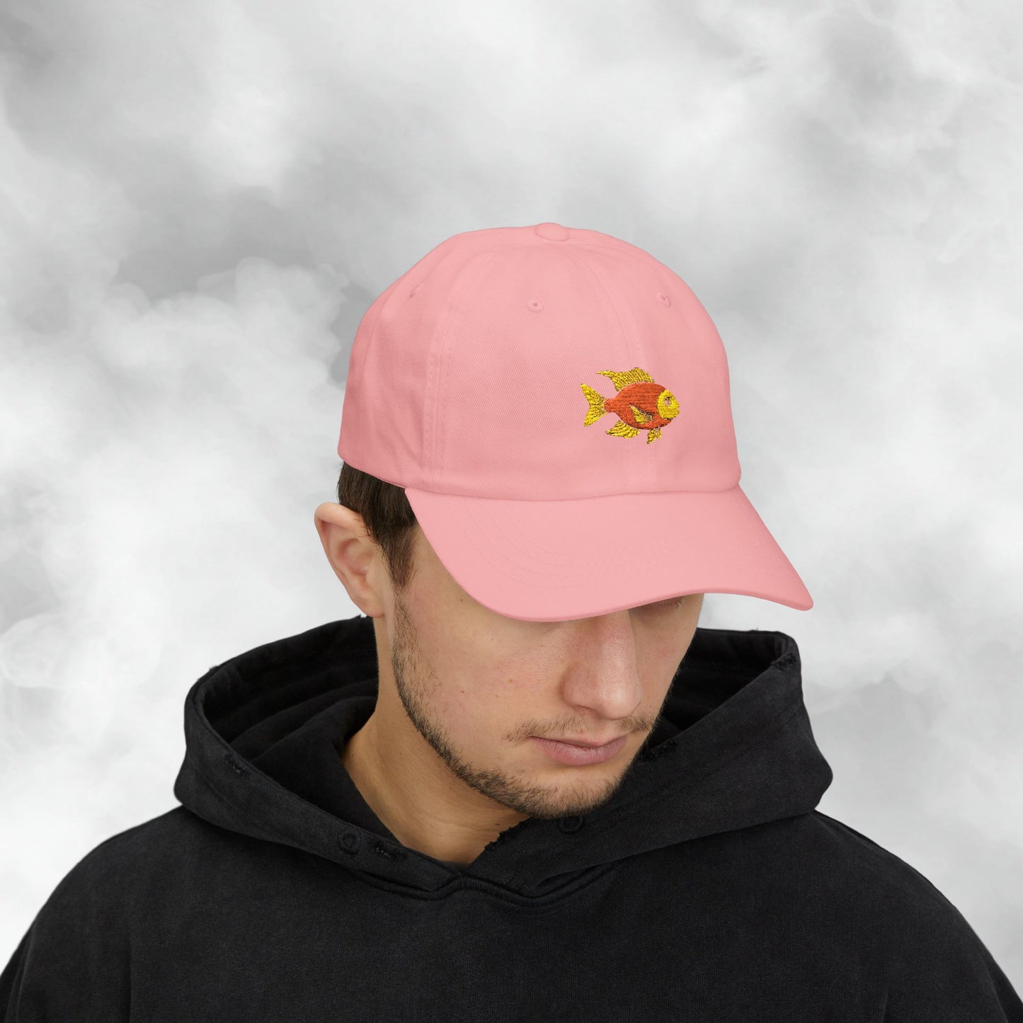 Embroidered Classic Dad Cap - Gold Fish