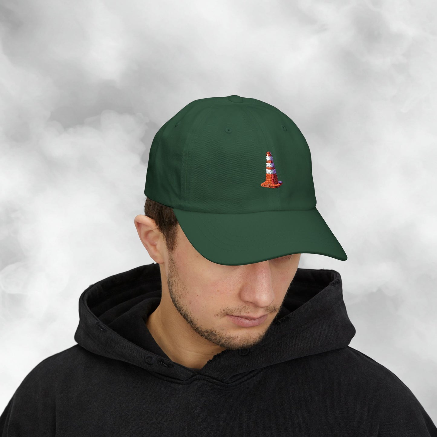 Embroidered Classic Dad Cap - Traffic Cone