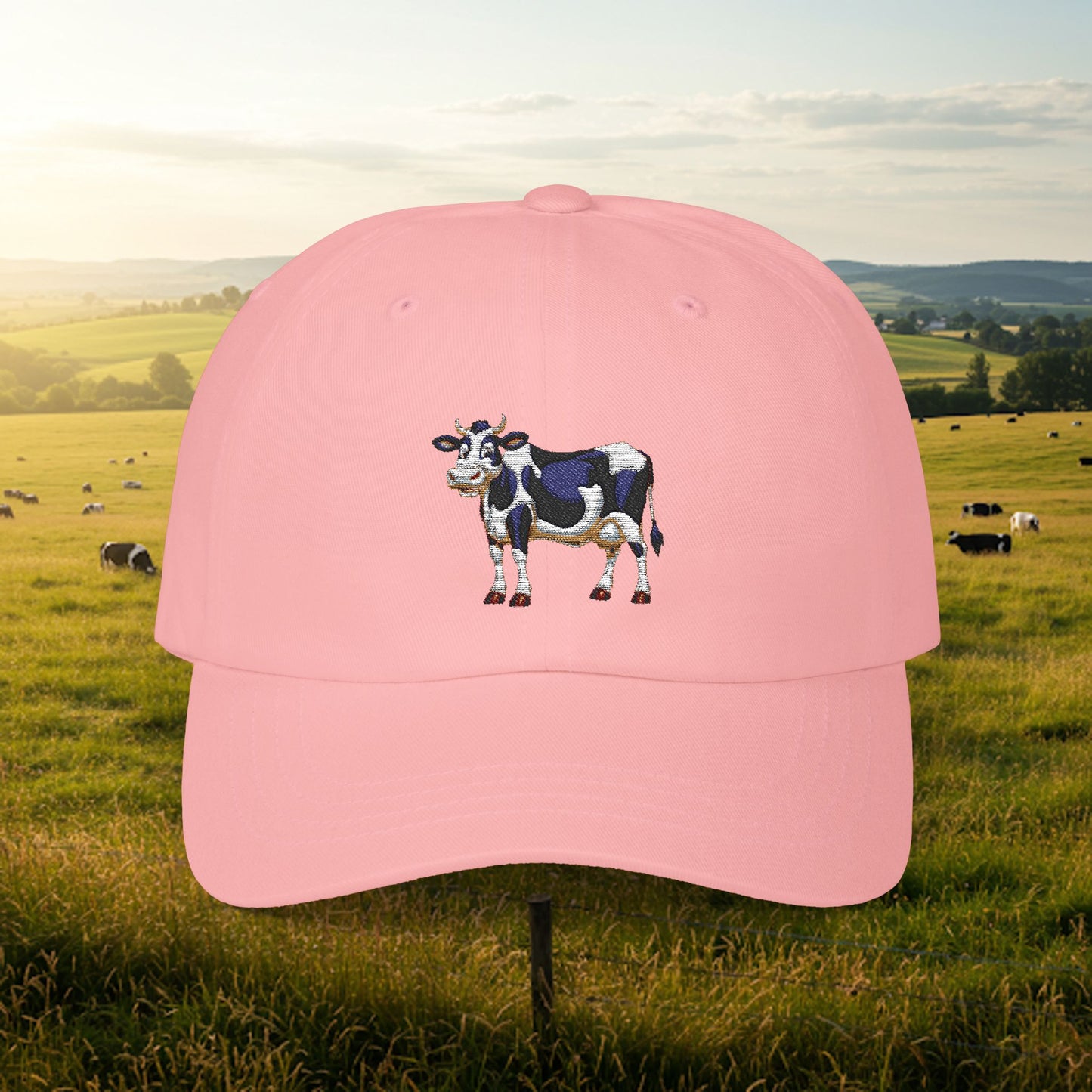 Embroidered Classic Dad Cap - Cow