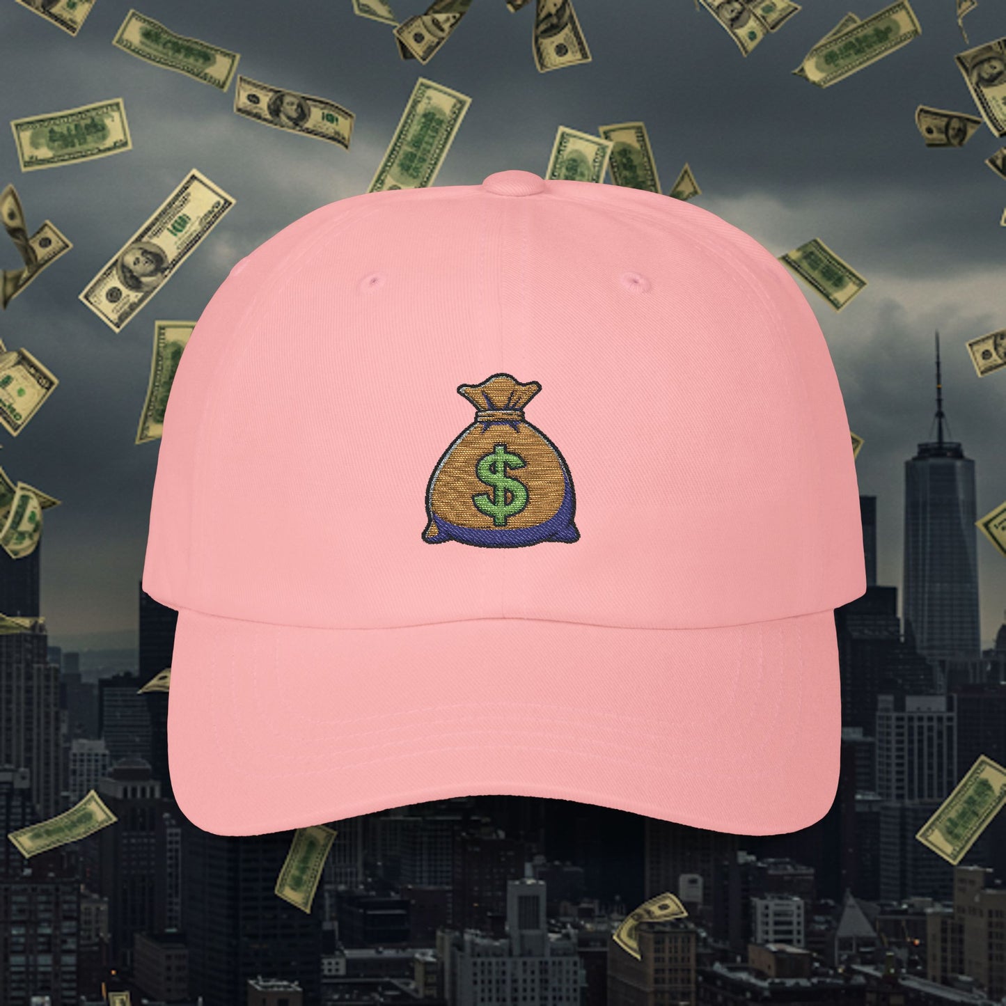 Embroidered Classic Dad Cap - Money Bag