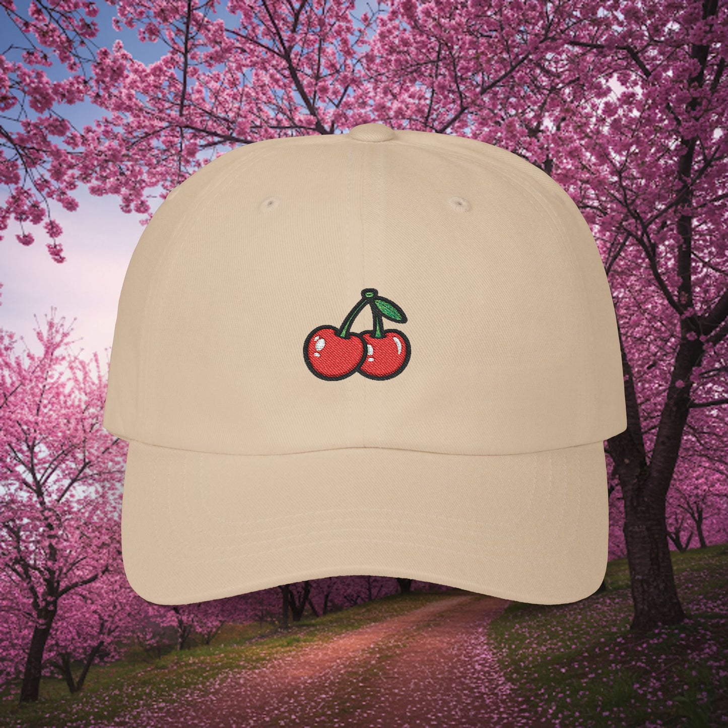 Embroidered Classic Dad Cap - Cherries