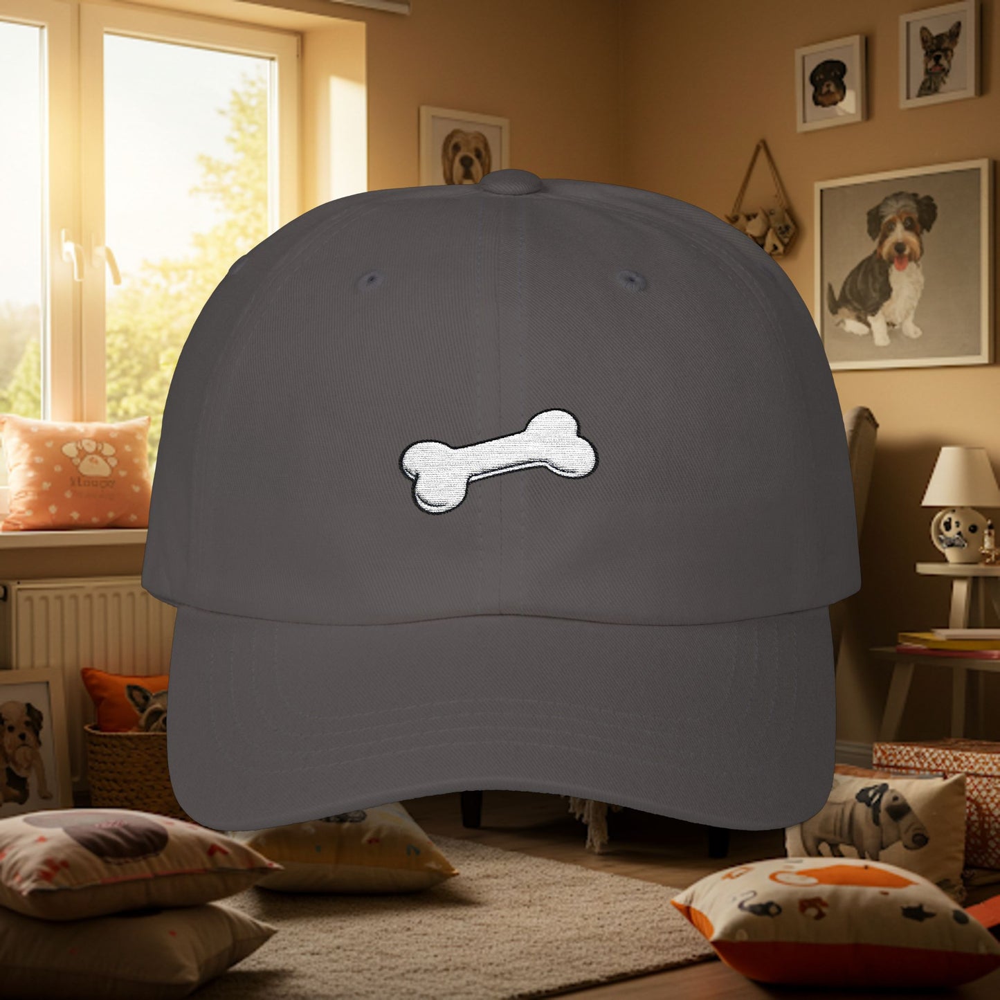 Embroidered Classic Dad Cap - Dog Bone