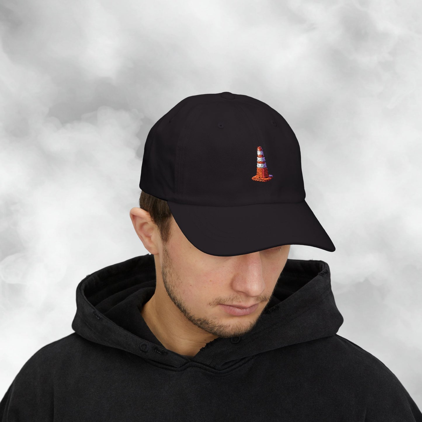 Embroidered Classic Dad Cap - Traffic Cone