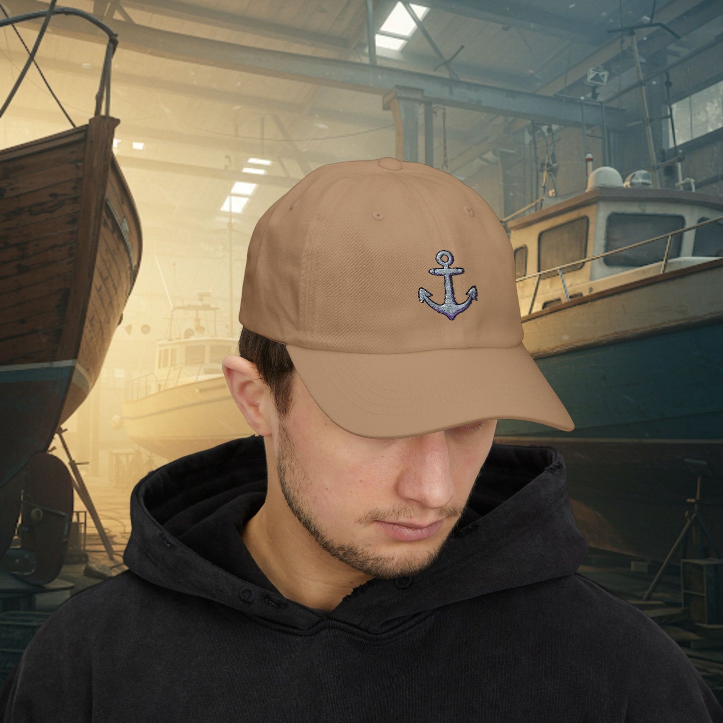Embroidered Classic Dad Cap - Anchor