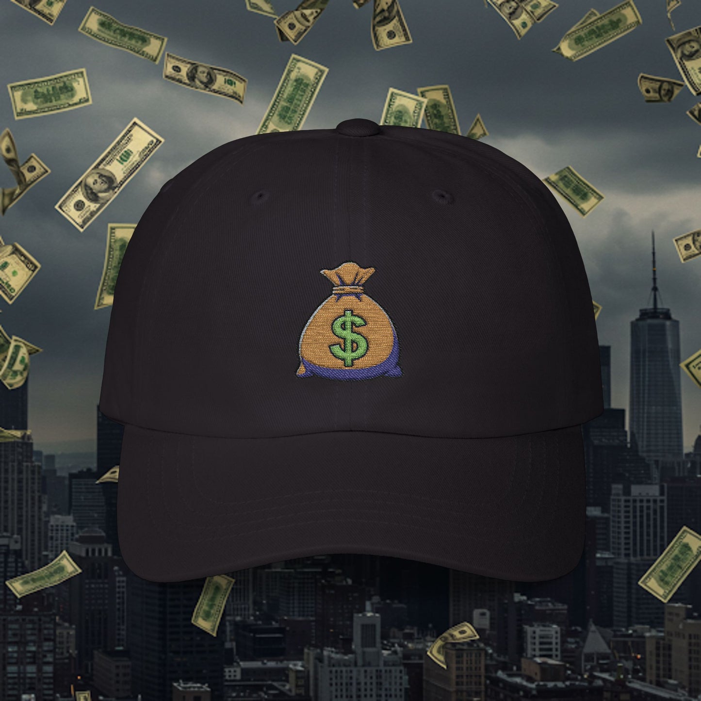 Embroidered Classic Dad Cap - Money Bag