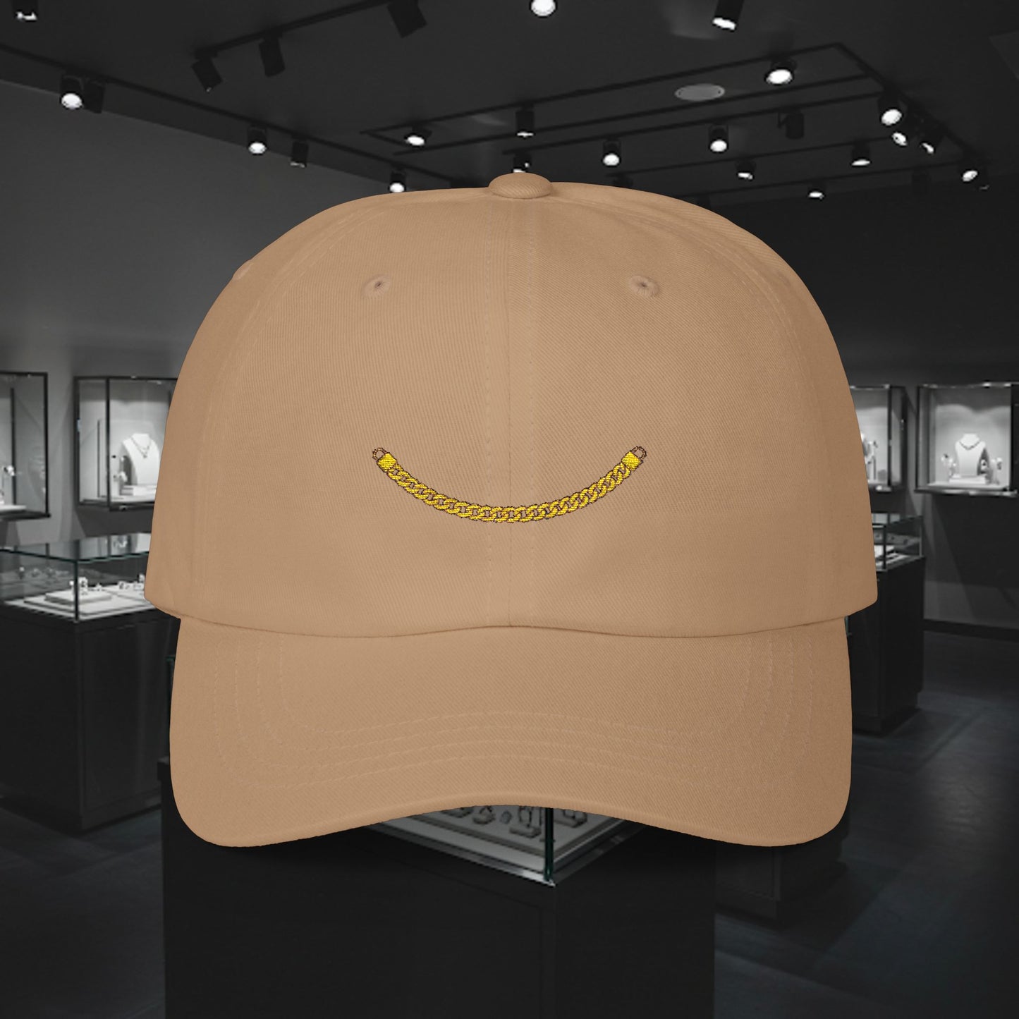 Embroidered Classic Dad Cap - Gold Chain