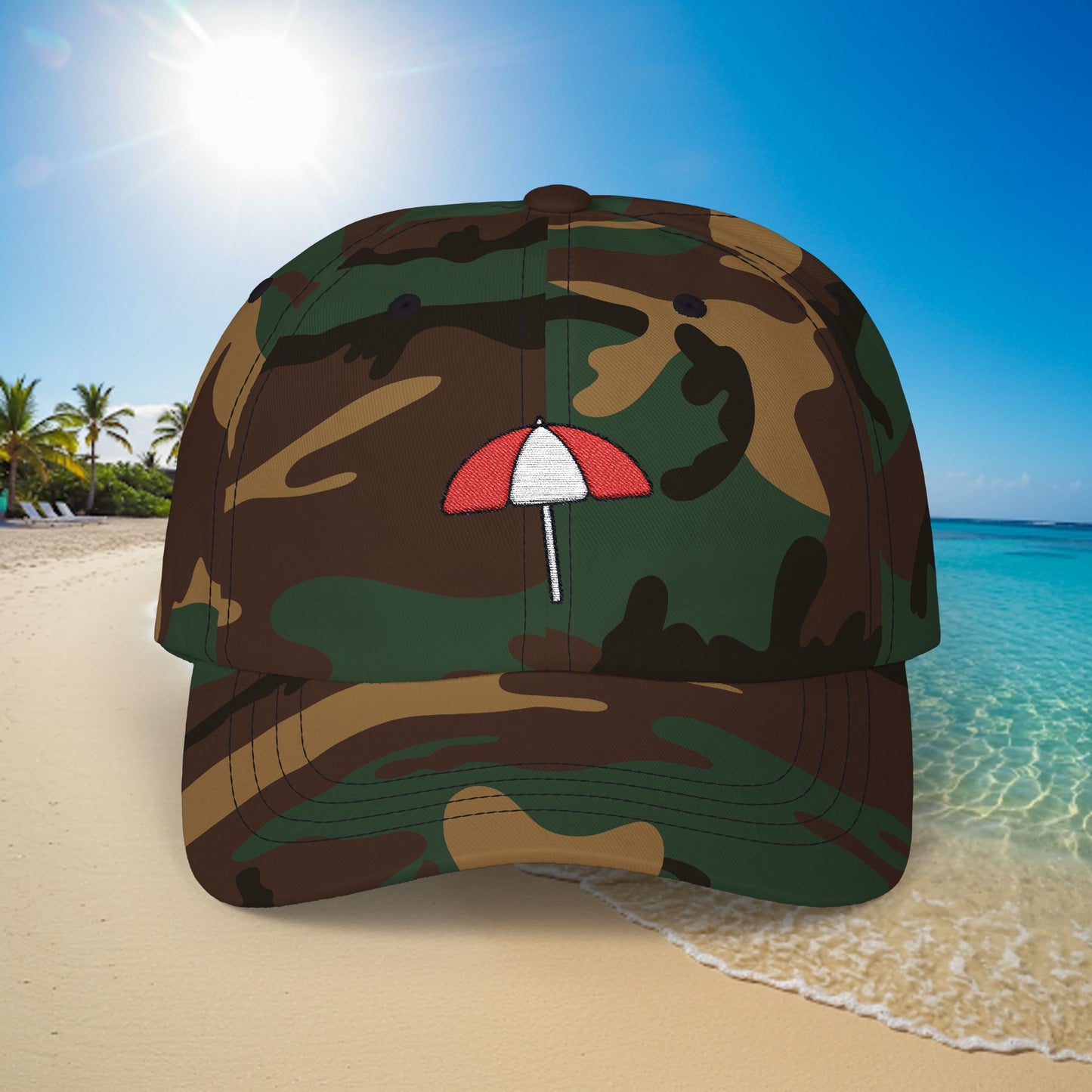 Embroidered Classic Dad Cap - Beach Umbrella