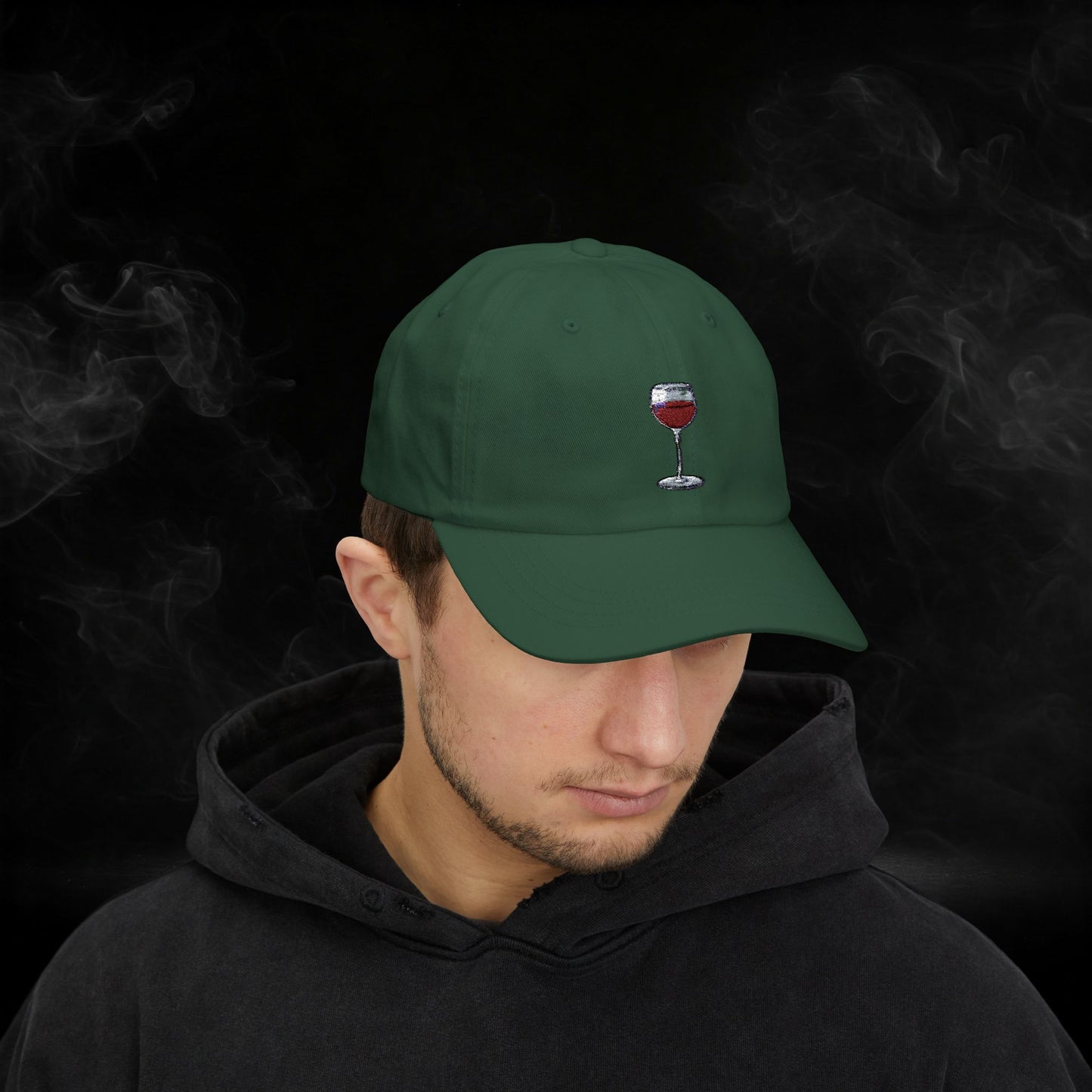 Embroidered Classic Dad Cap - Wine Glass