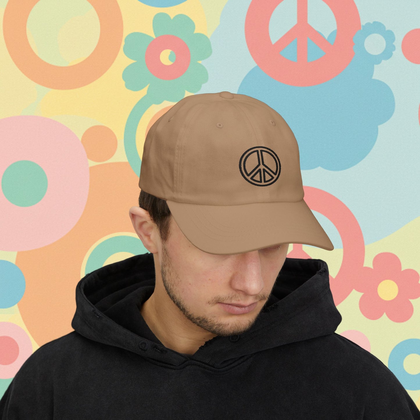 Embroidered Classic Dad Cap - Peace Sign