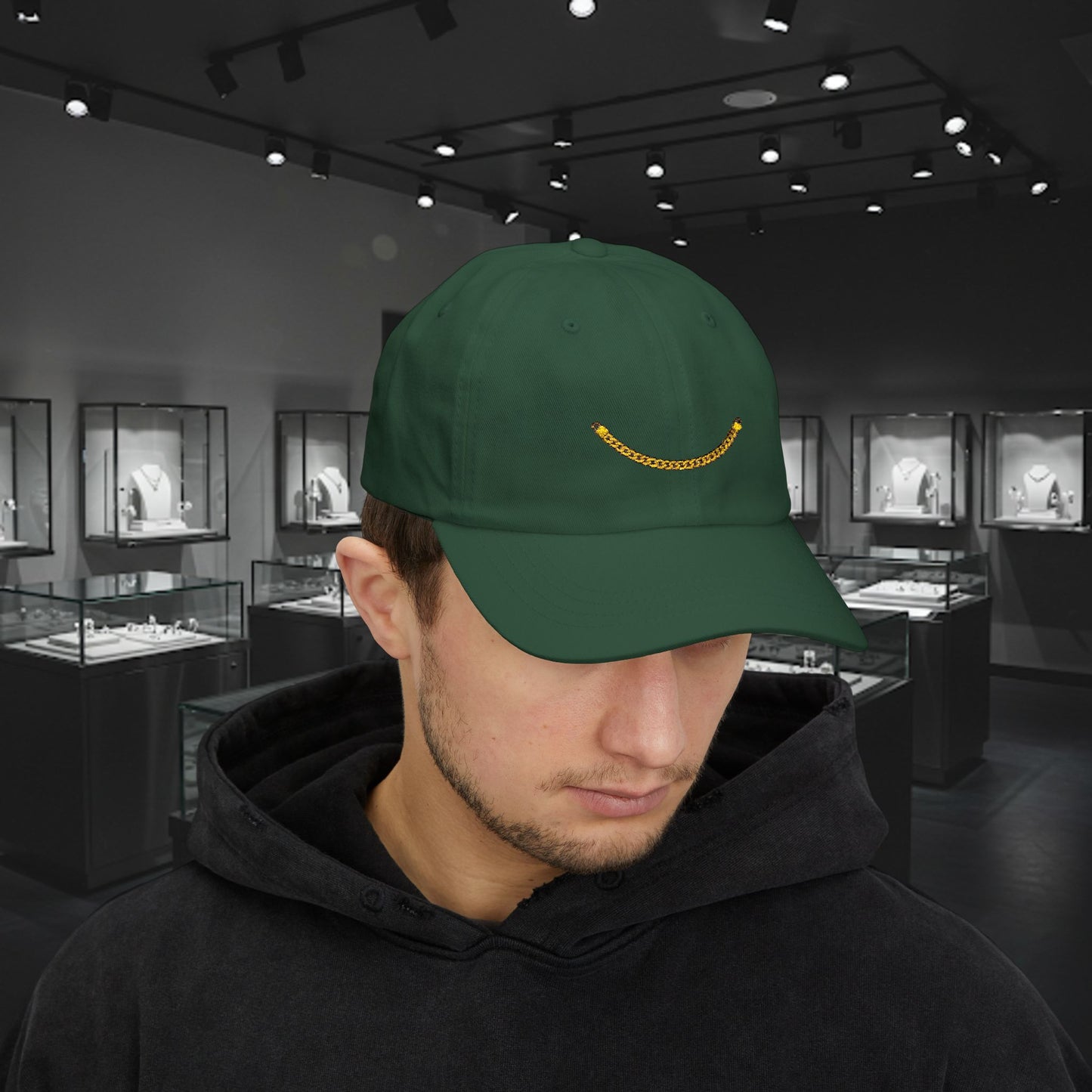 Embroidered Classic Dad Cap - Gold Chain