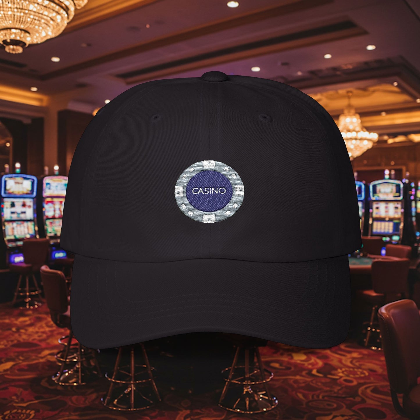Embroidered Classic Dad Cap - Casino Chip