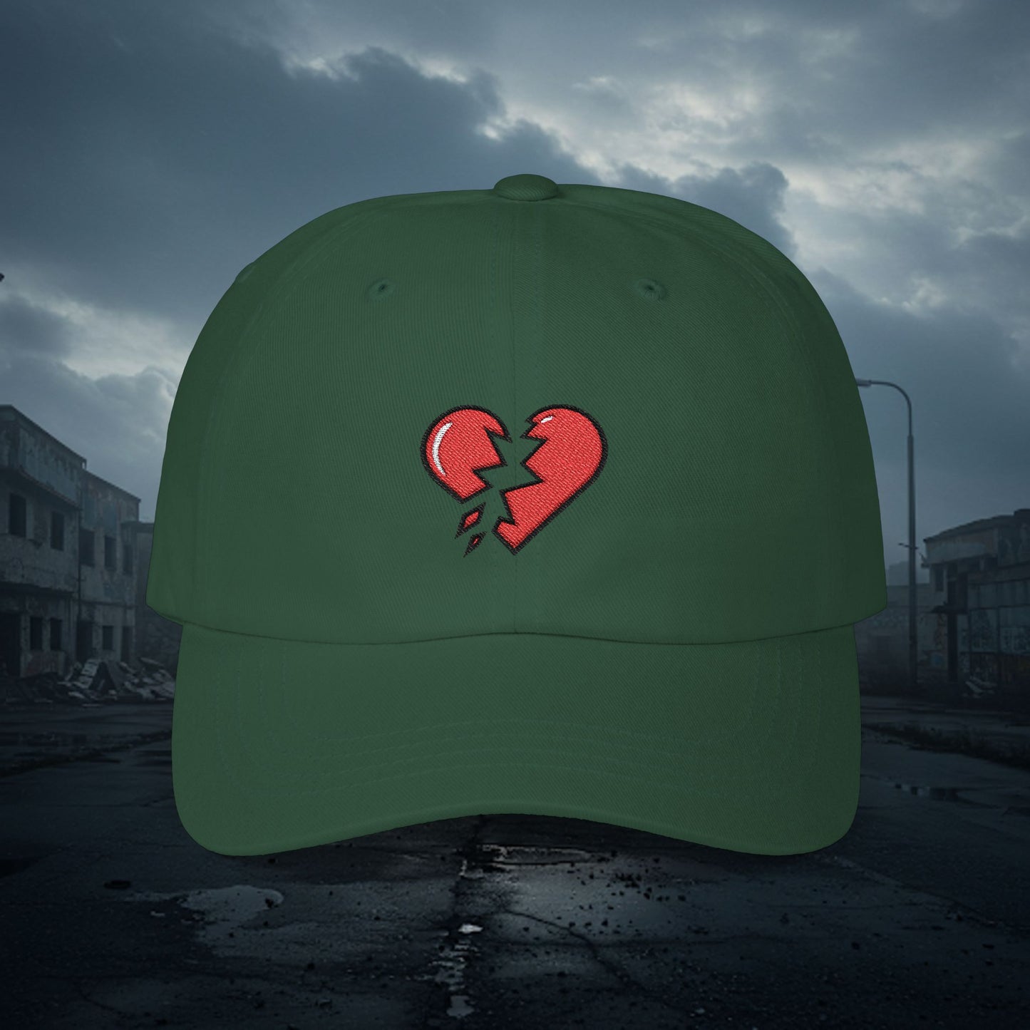 Embroidered Classic Dad Cap - Broken Heart