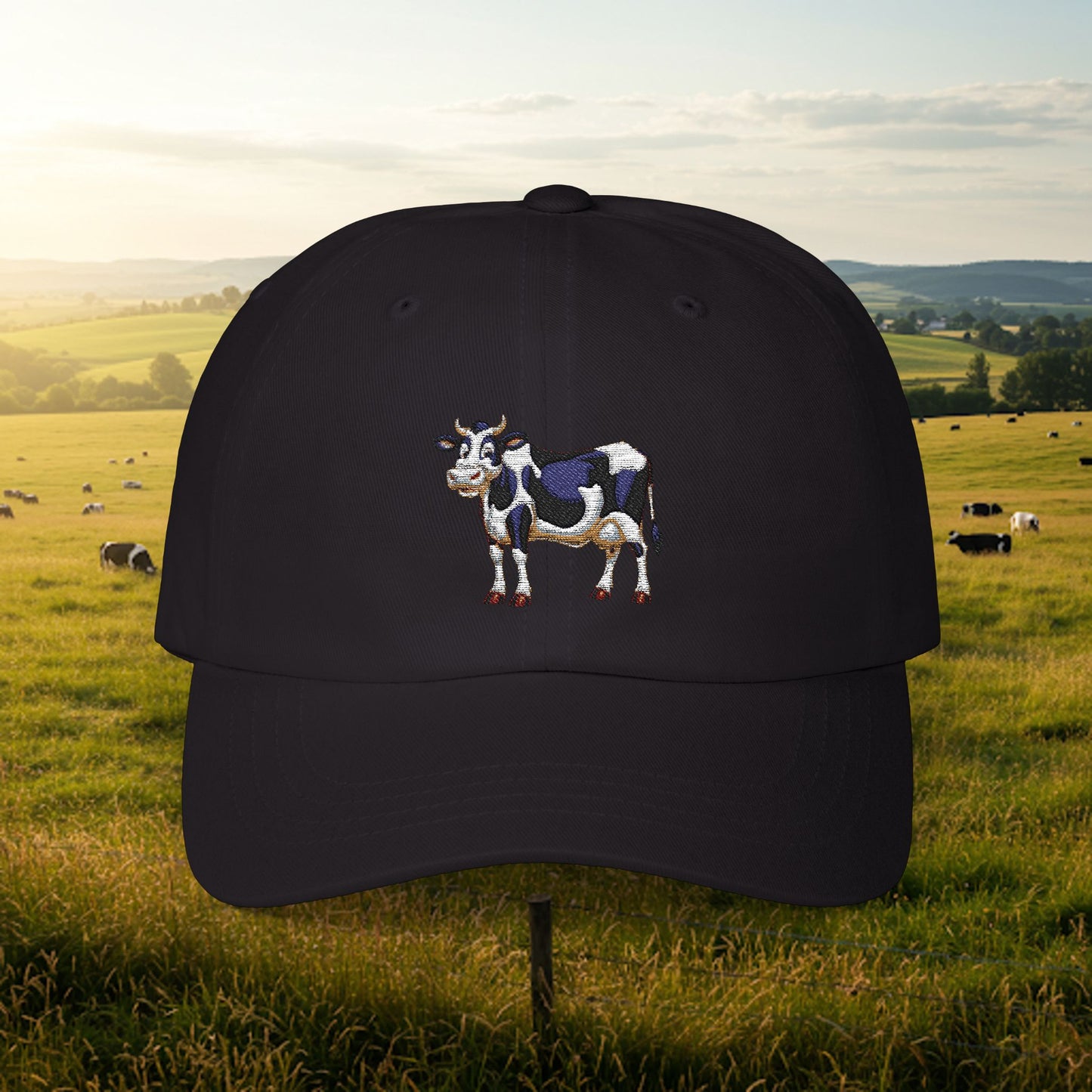 Embroidered Classic Dad Cap - Cow