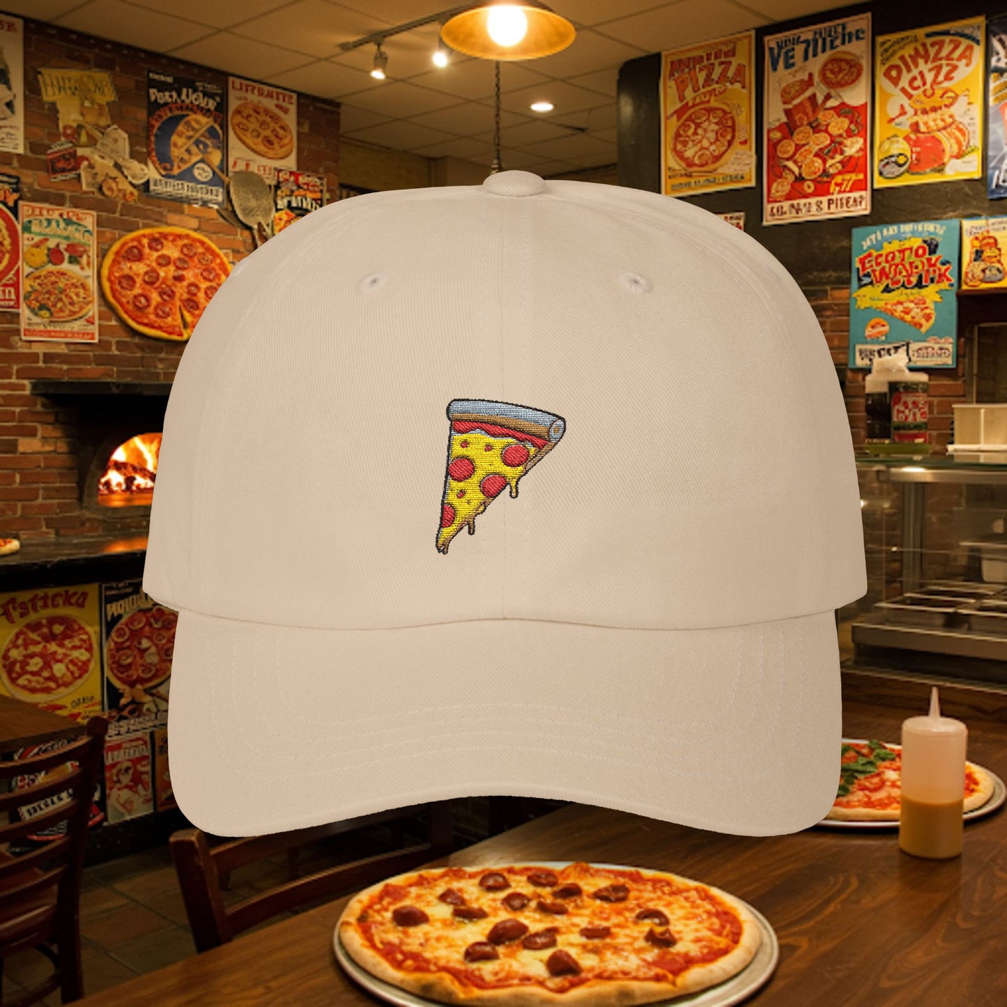 Copy of Embroidered Classic Dad Cap - Pizza