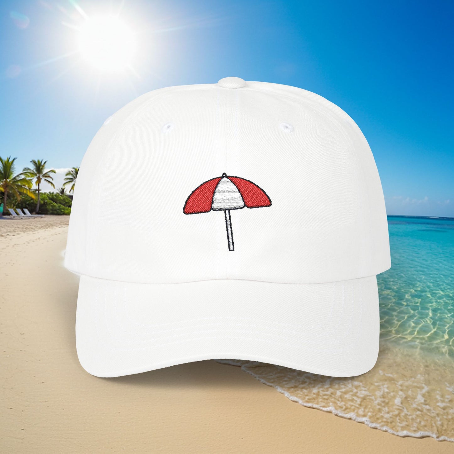 Embroidered Classic Dad Cap - Beach Umbrella