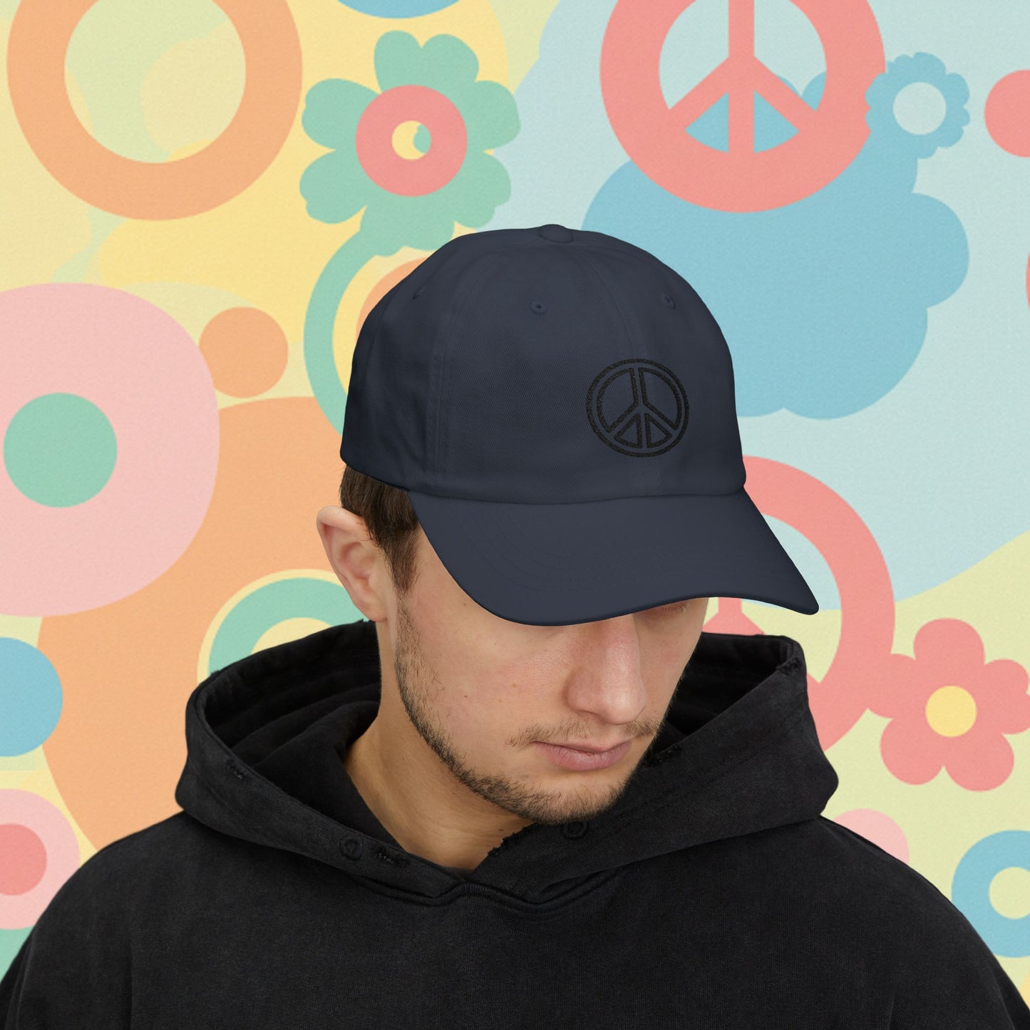 Embroidered Classic Dad Cap - Peace Sign