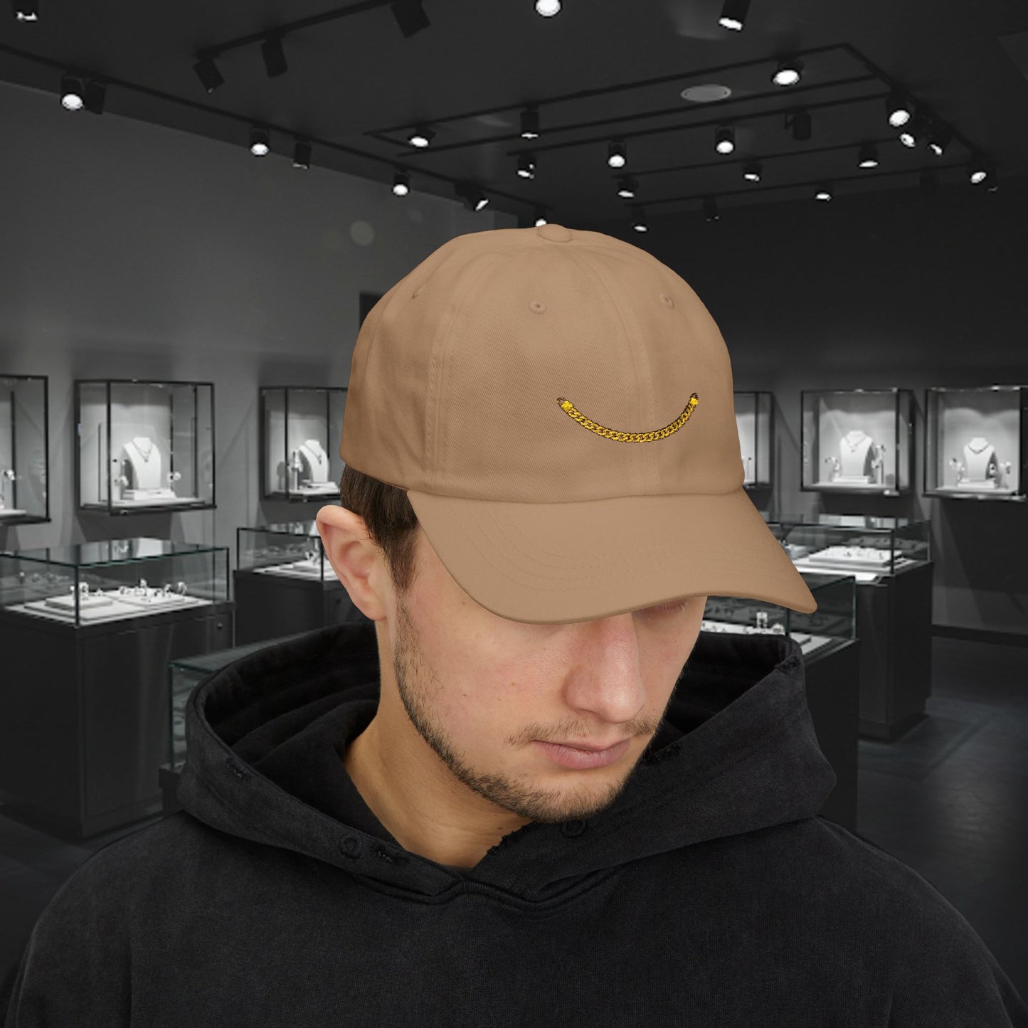 Embroidered Classic Dad Cap - Gold Chain