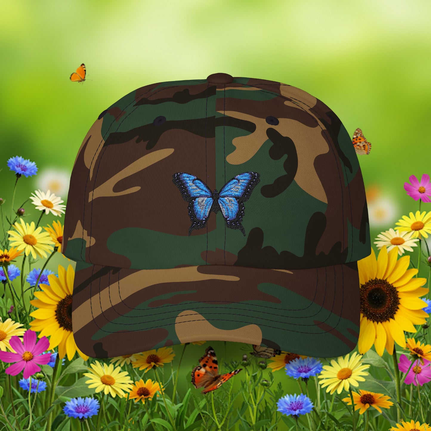 Embroidered Classic Dad Cap - Butterfly