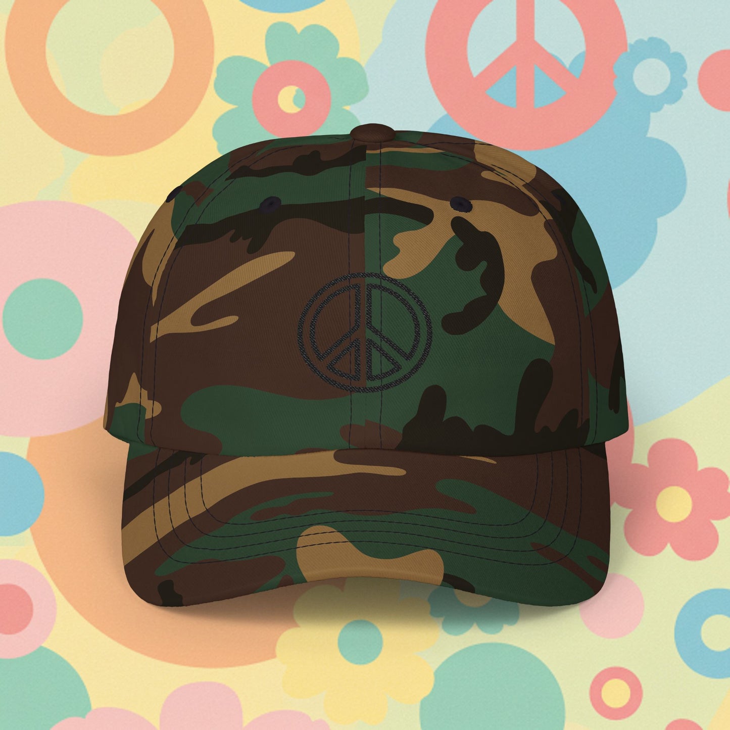Embroidered Classic Dad Cap - Peace Sign
