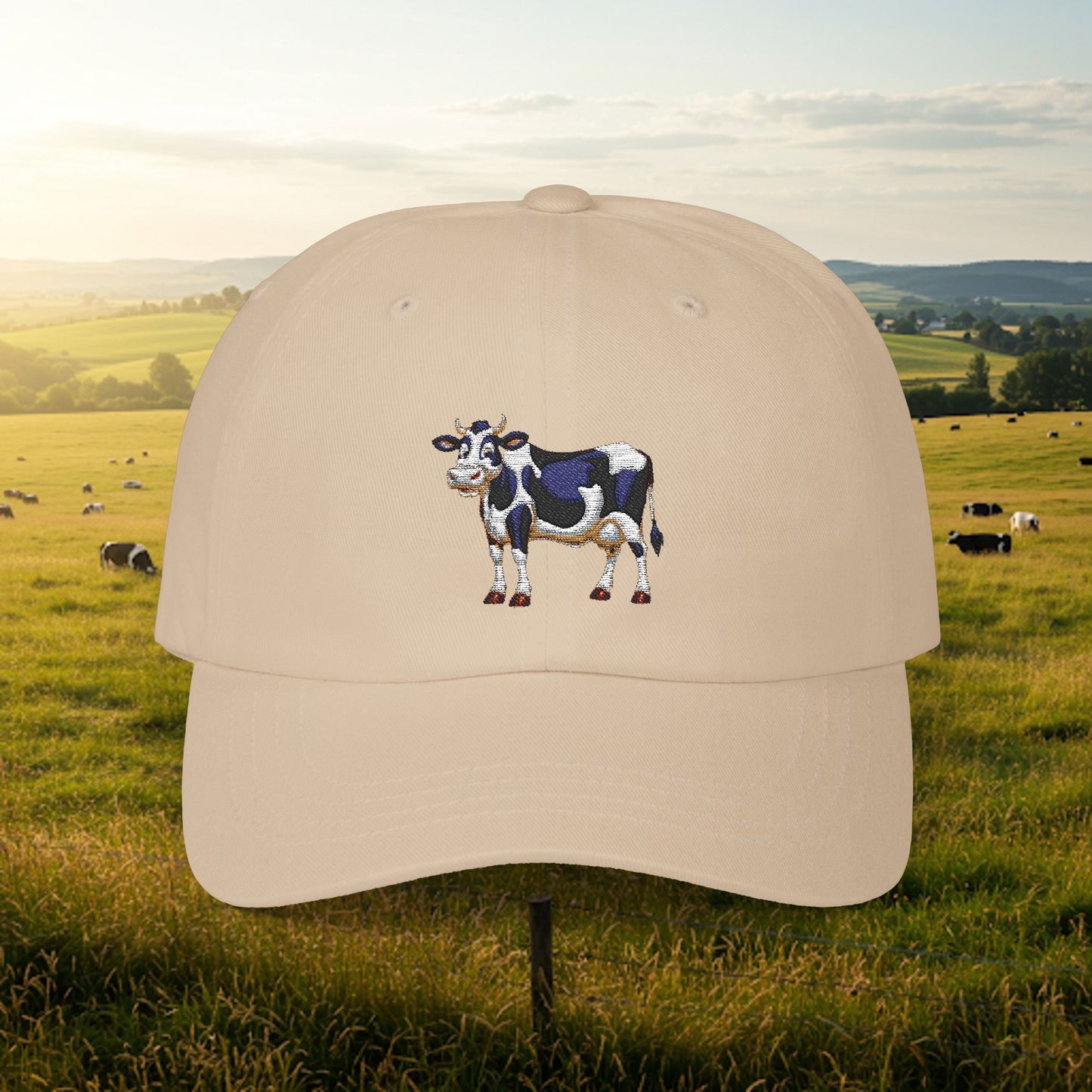 Embroidered Classic Dad Cap - Cow