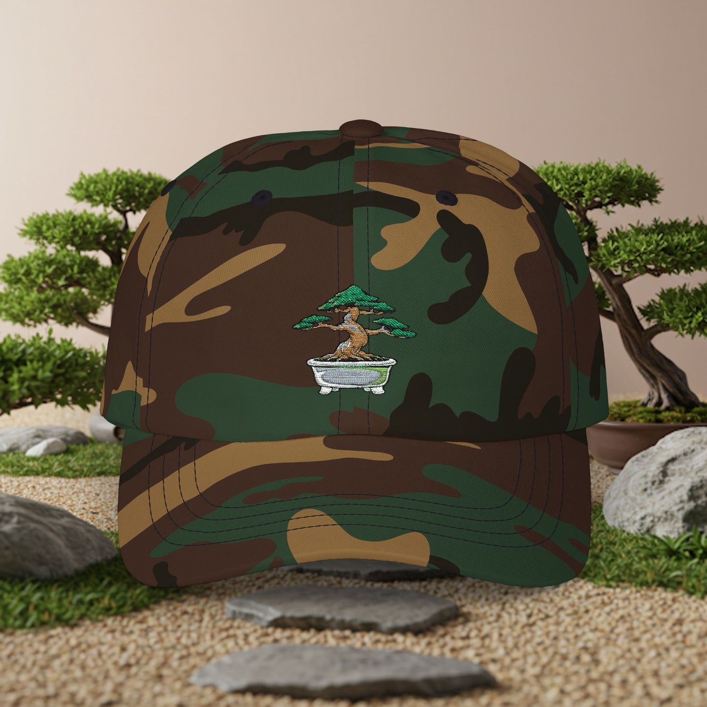 Embroidered Classic Dad Cap - Bonsai Tree