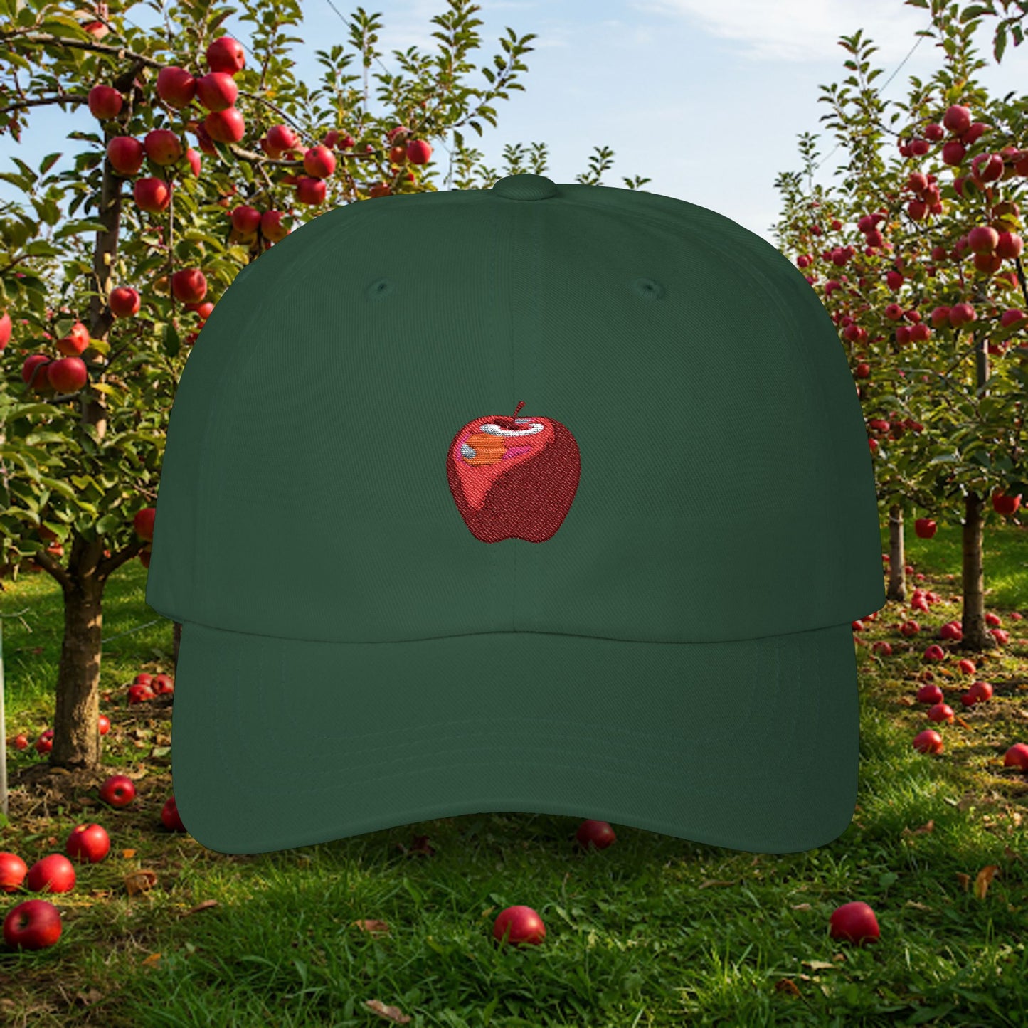 Embroidered Classic Dad Cap - Apple